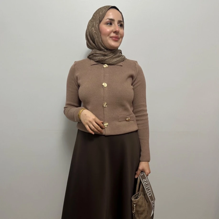 Polo Yaka Düğmeli Triko Hırka