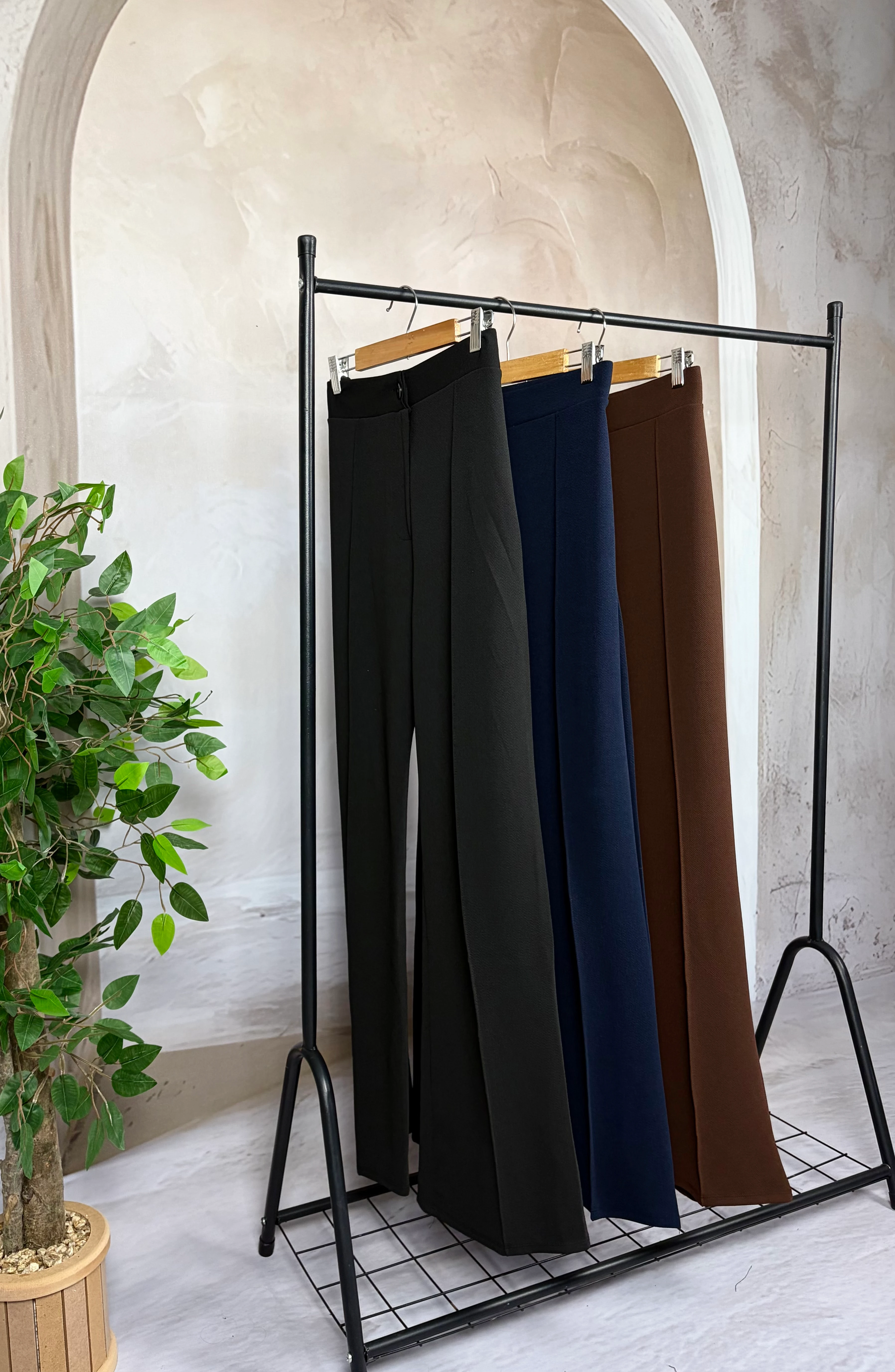 Yüksel Bel Önü Çımalı  Likralı Pantolon