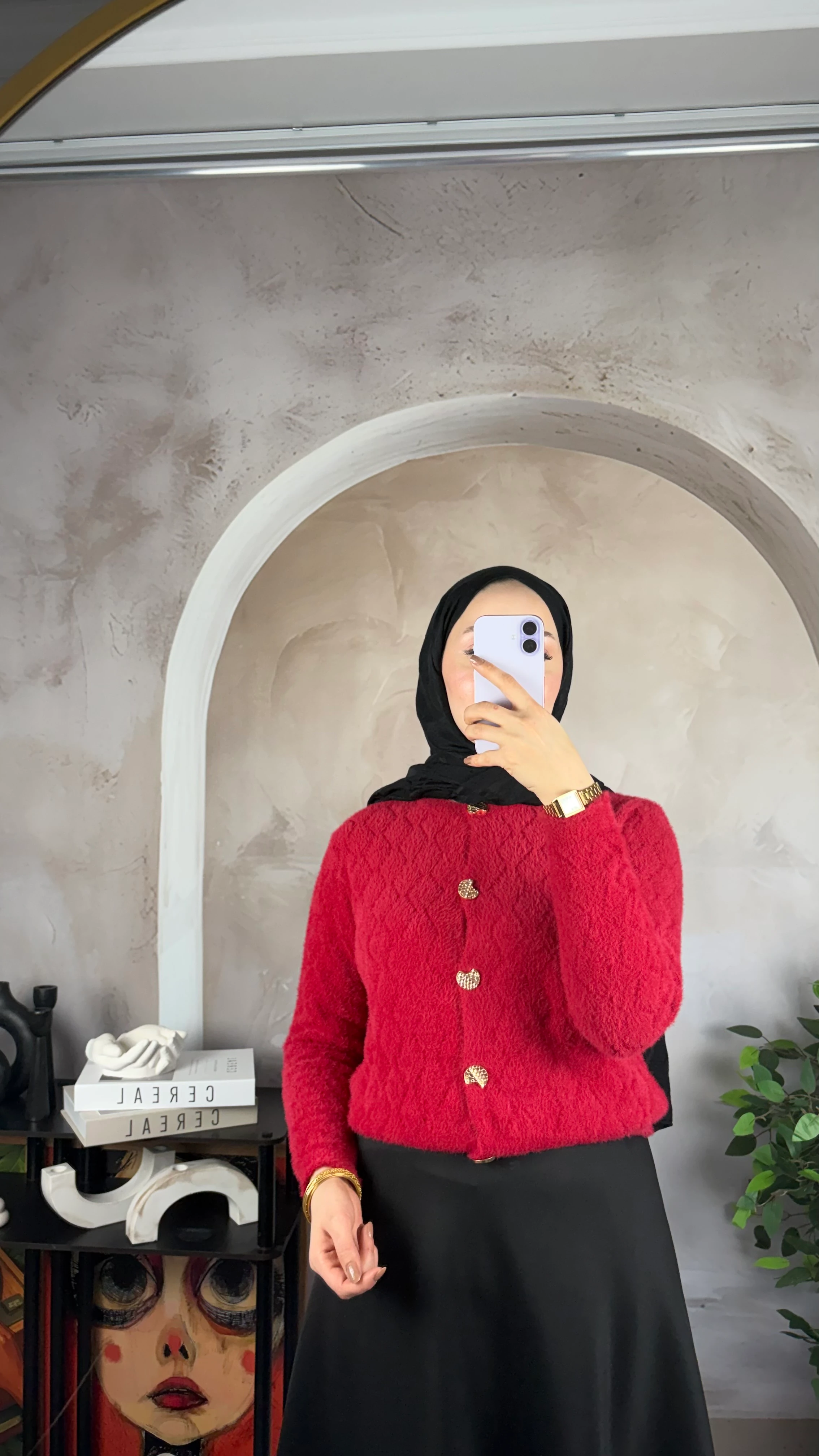 Gold Düğmeli Yumoş Hırka