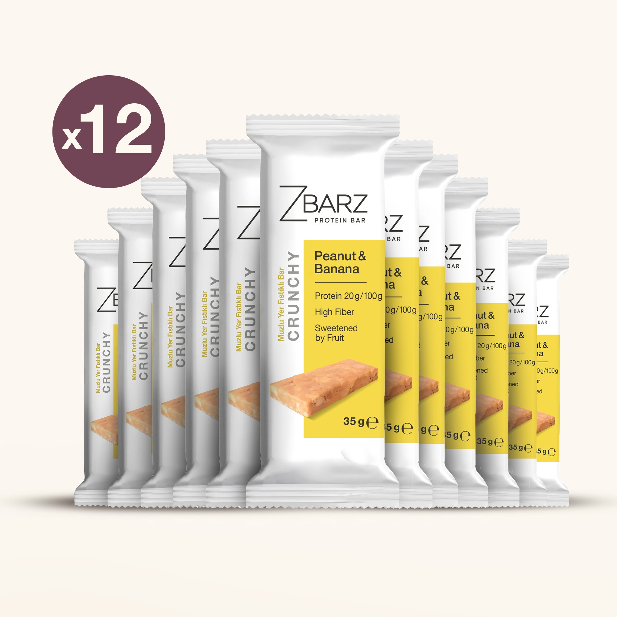 Crunchy Muzlu Yer fıstıklı Proteinli Bar