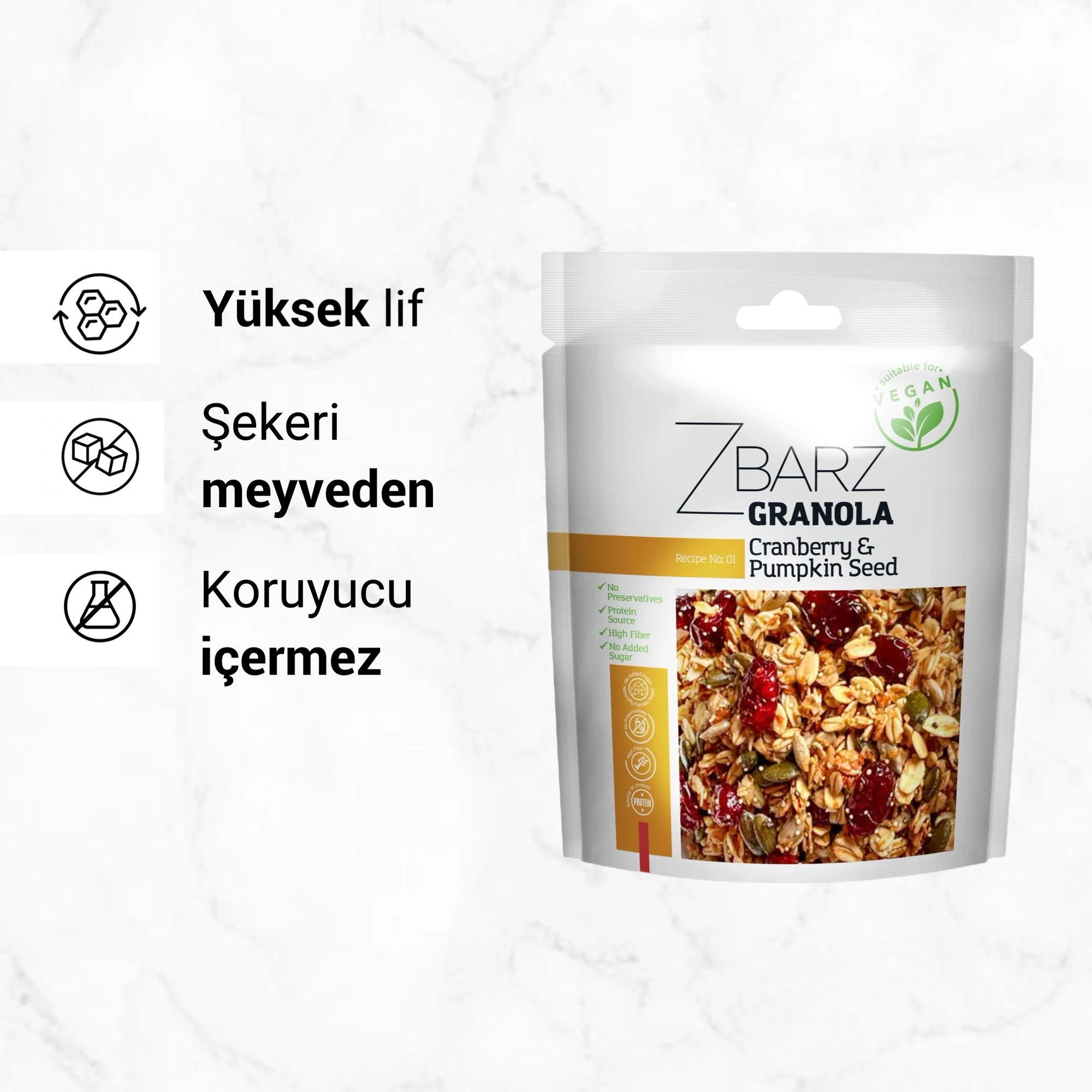 Kabak Çekirdekli, Turna Yemişli Granola - 200gr