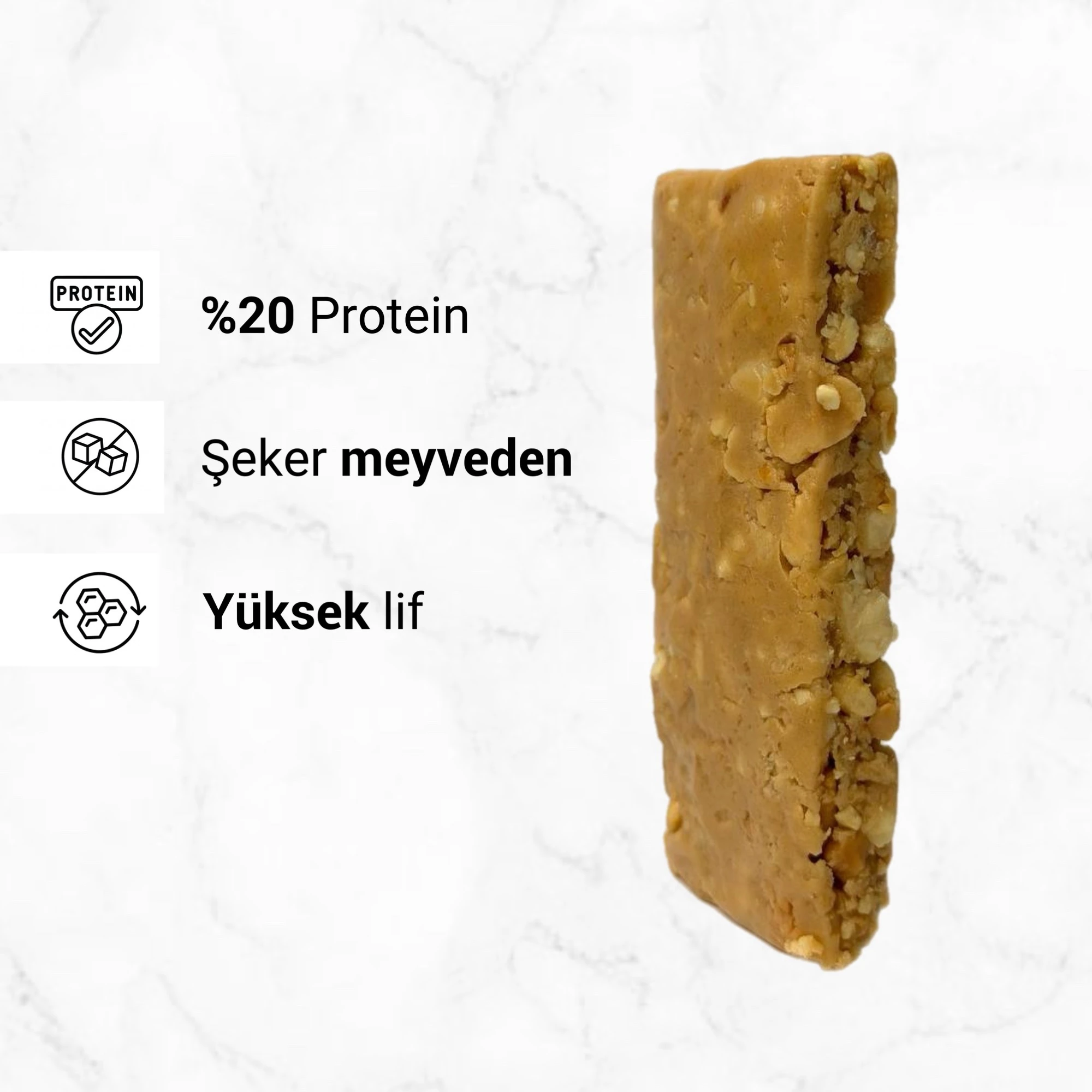 Crunchy Muzlu Yer fıstıklı Proteinli Bar - x1