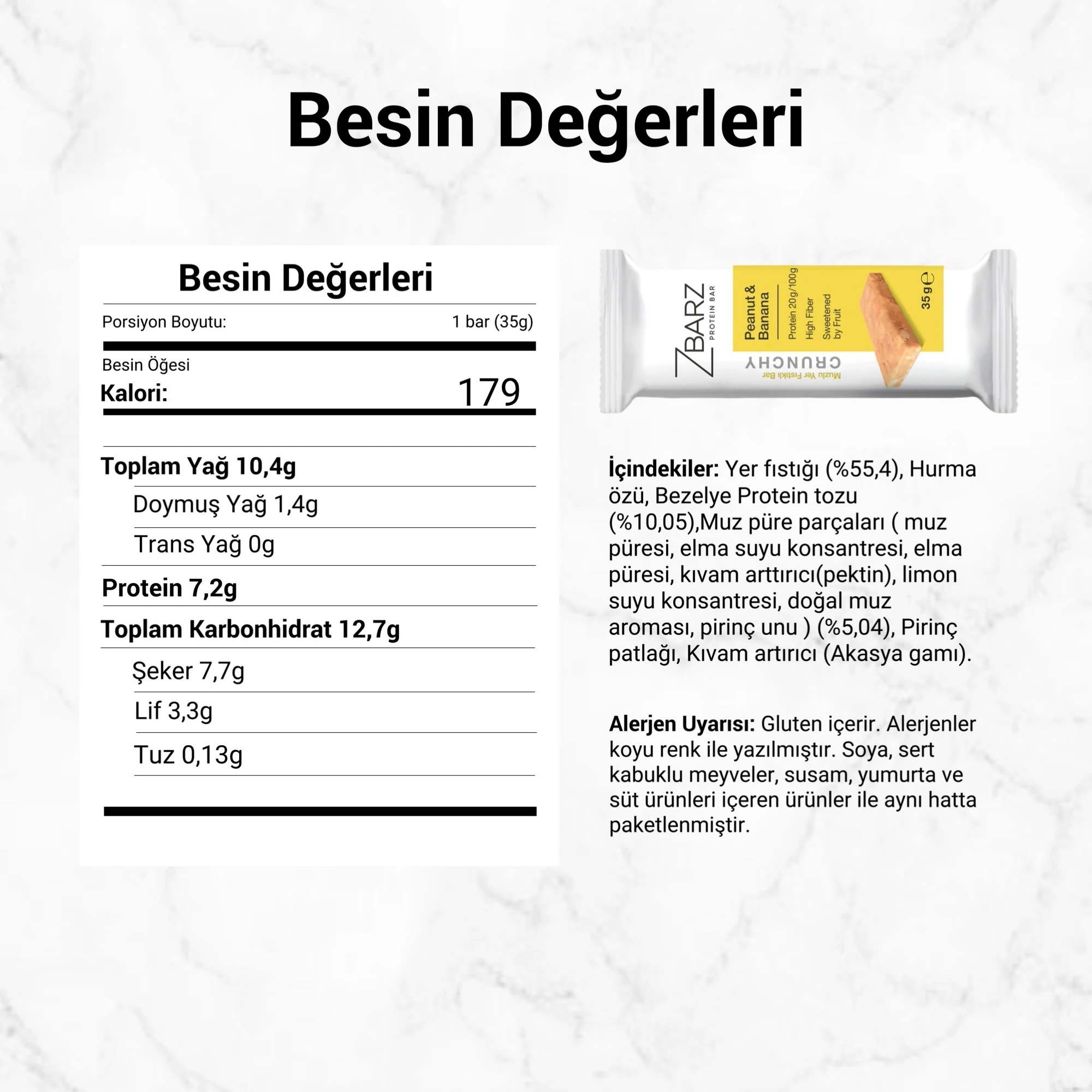 Crunchy Muzlu Yer fıstıklı Proteinli Bar - x2