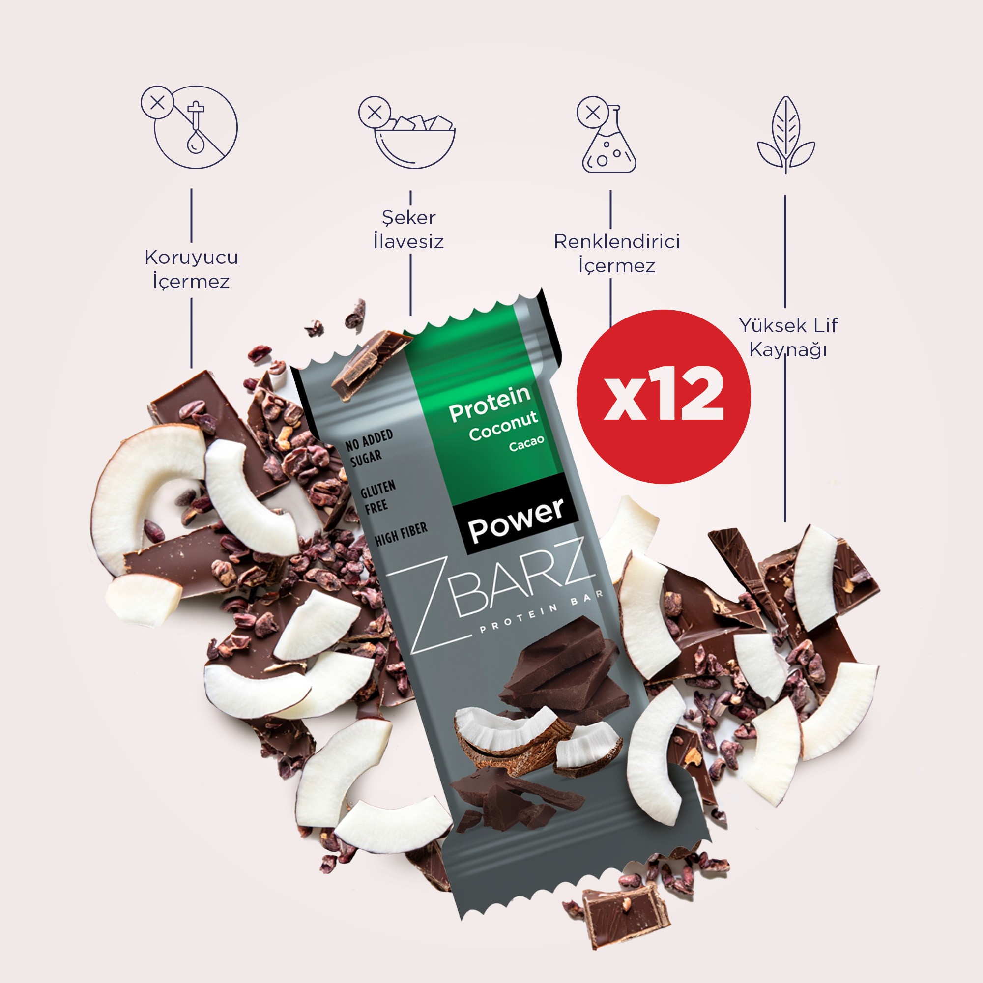 Power Hindistan Cevizli Kakaolu Protein Bar