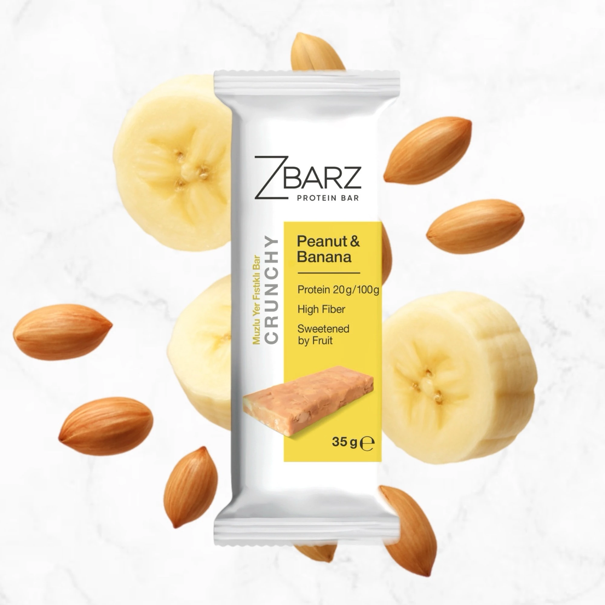 Crunchy Muzlu Yer fıstıklı Proteinli Bar - x2