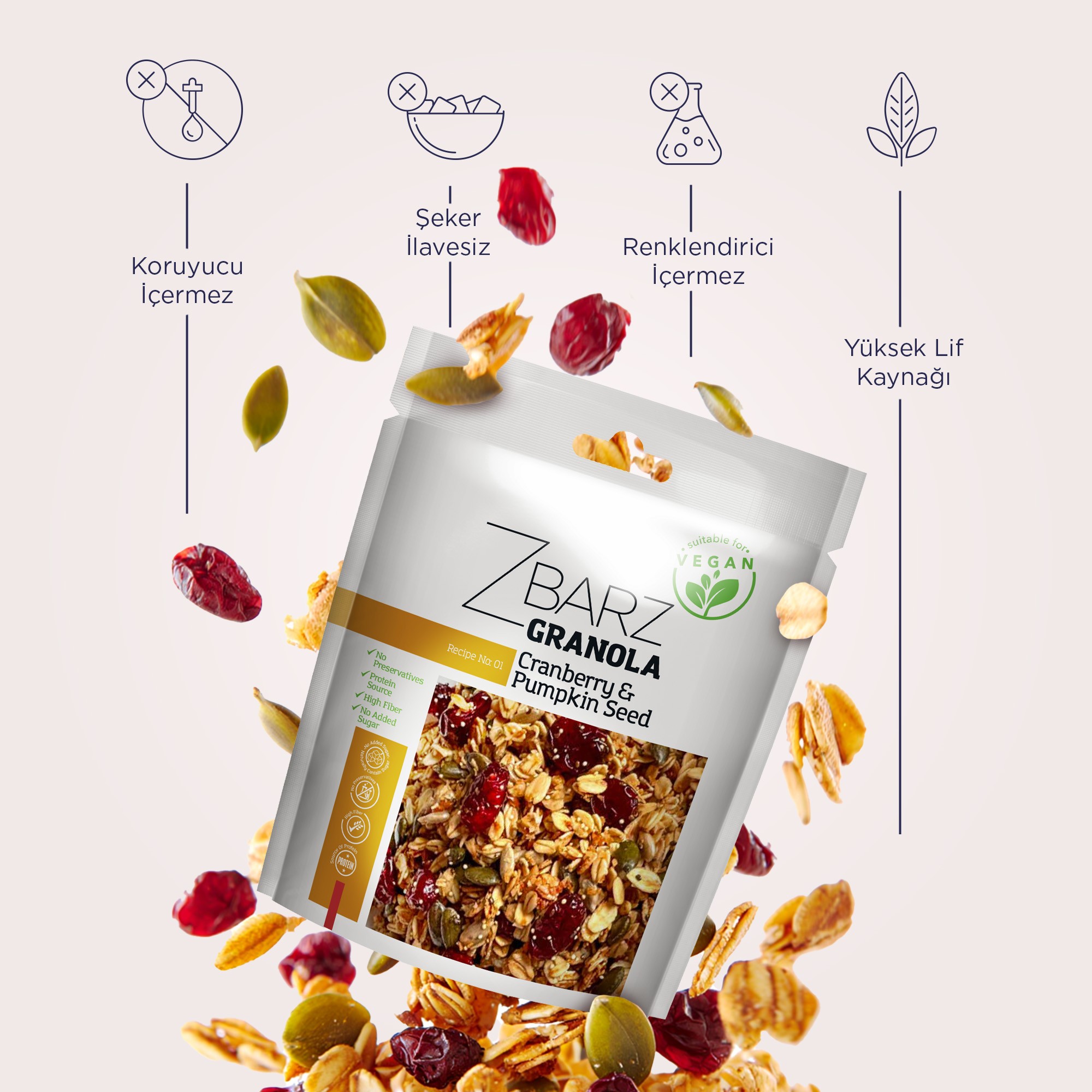 Bademli, Narlı Granola - 200gr