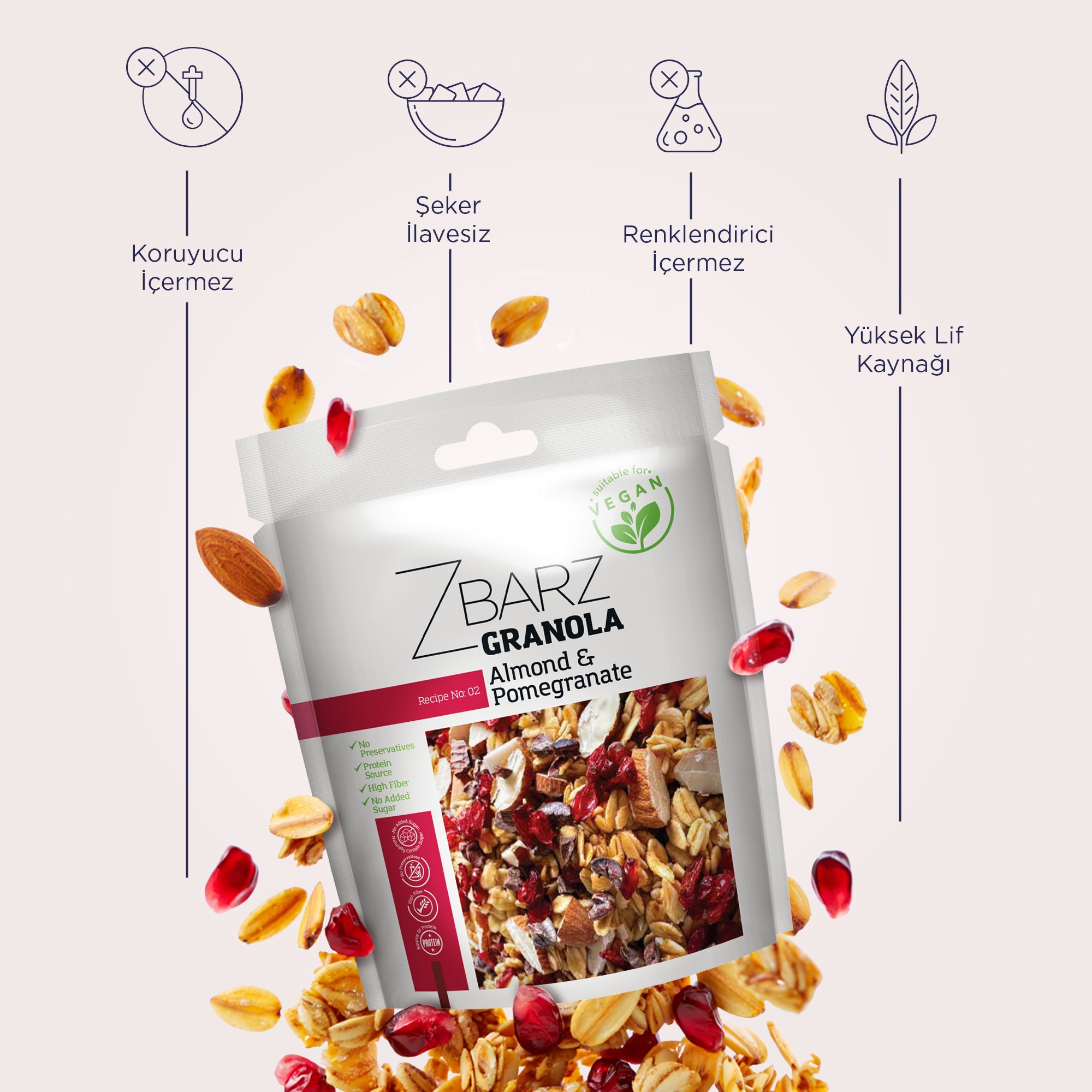Bademli, Narlı Granola - 200gr