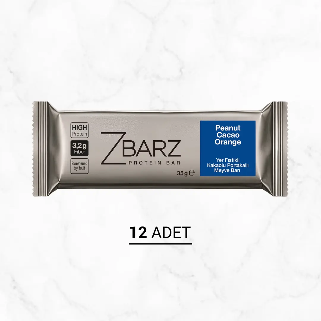 Zbarz Yüksek Protein Bar Yer Fıstığı Portakal Kakao