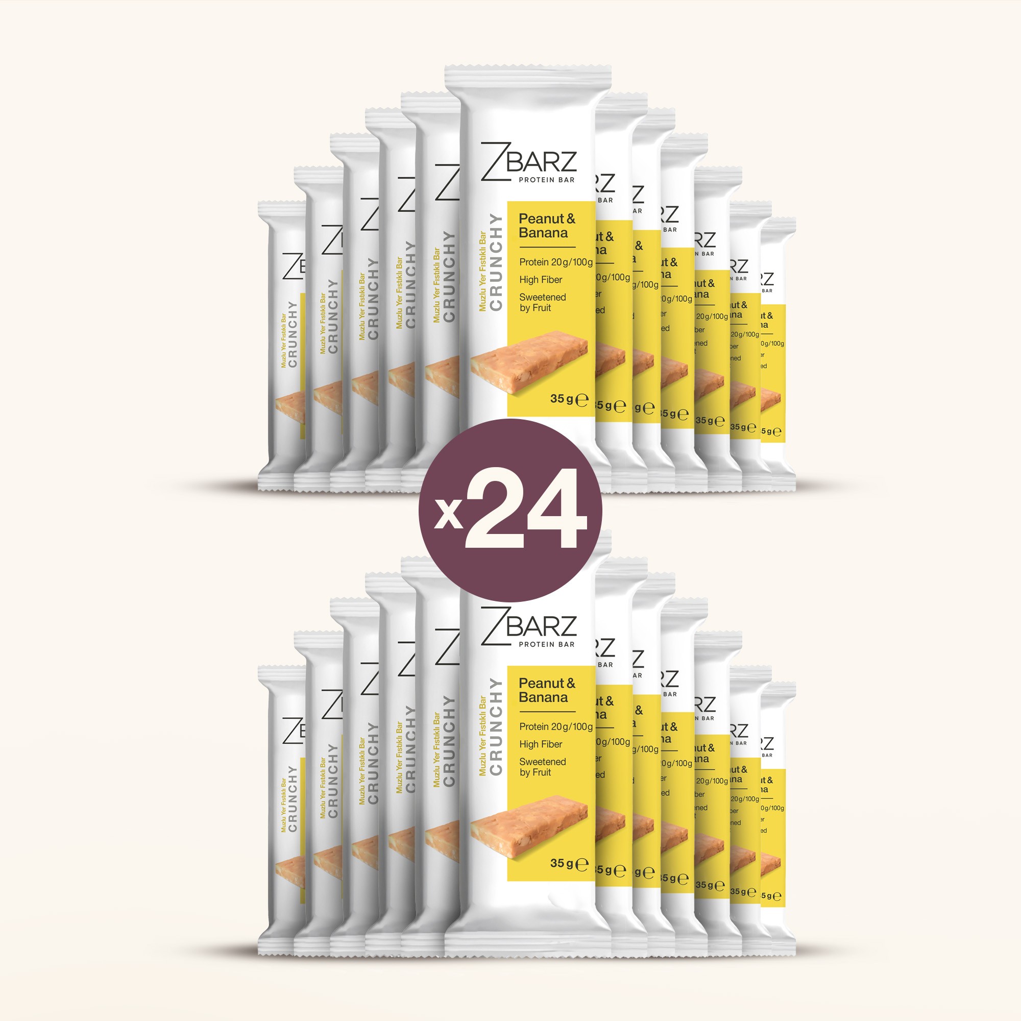 Crunchy Muzlu Yer fıstıklı Proteinli Bar - x2