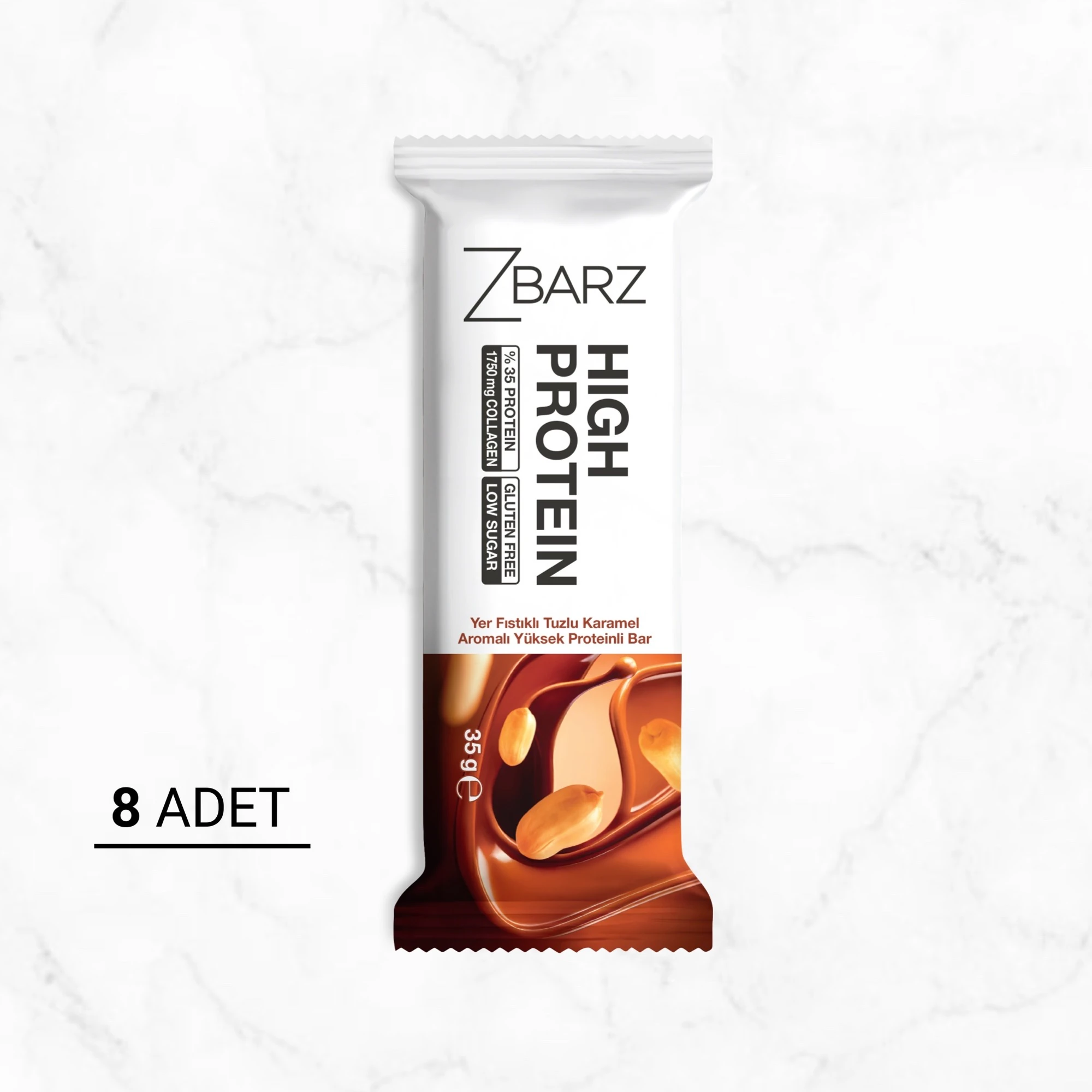 Yer fıstıklı Tuzlu Karamel Aromalı Yüksek Protein bar