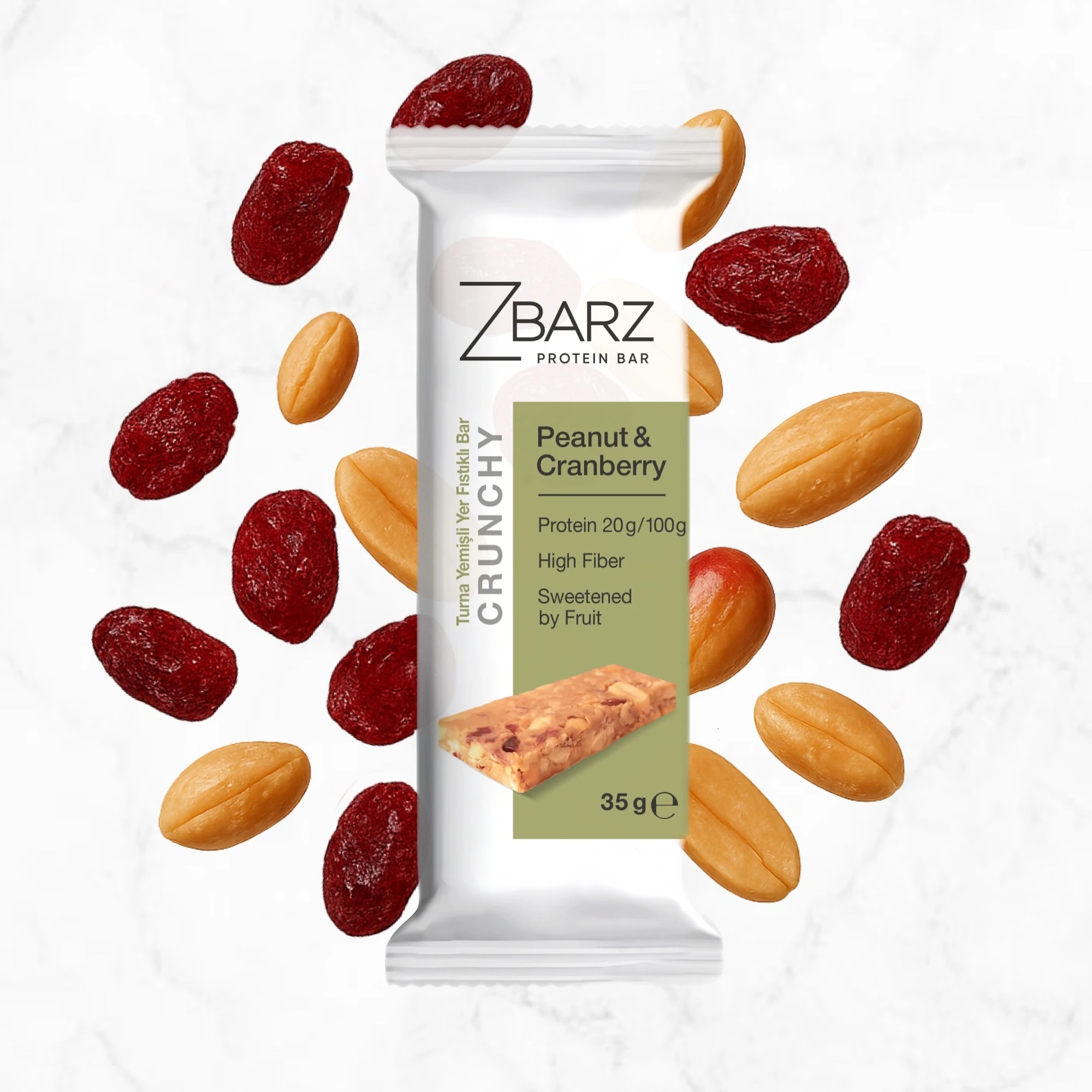 Crunchy Turna Yemişli Yer Fıstıklı Proteinli Bar