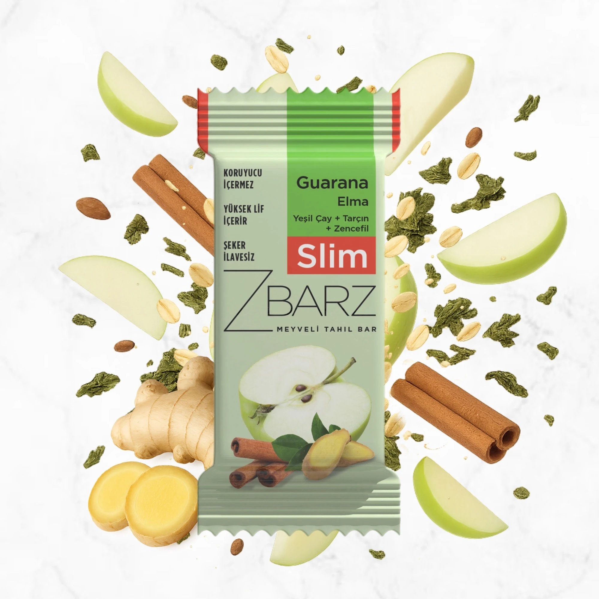 Slim Guarana Elmalı Tarçınlı Fonksiyonel Meyveli Bar