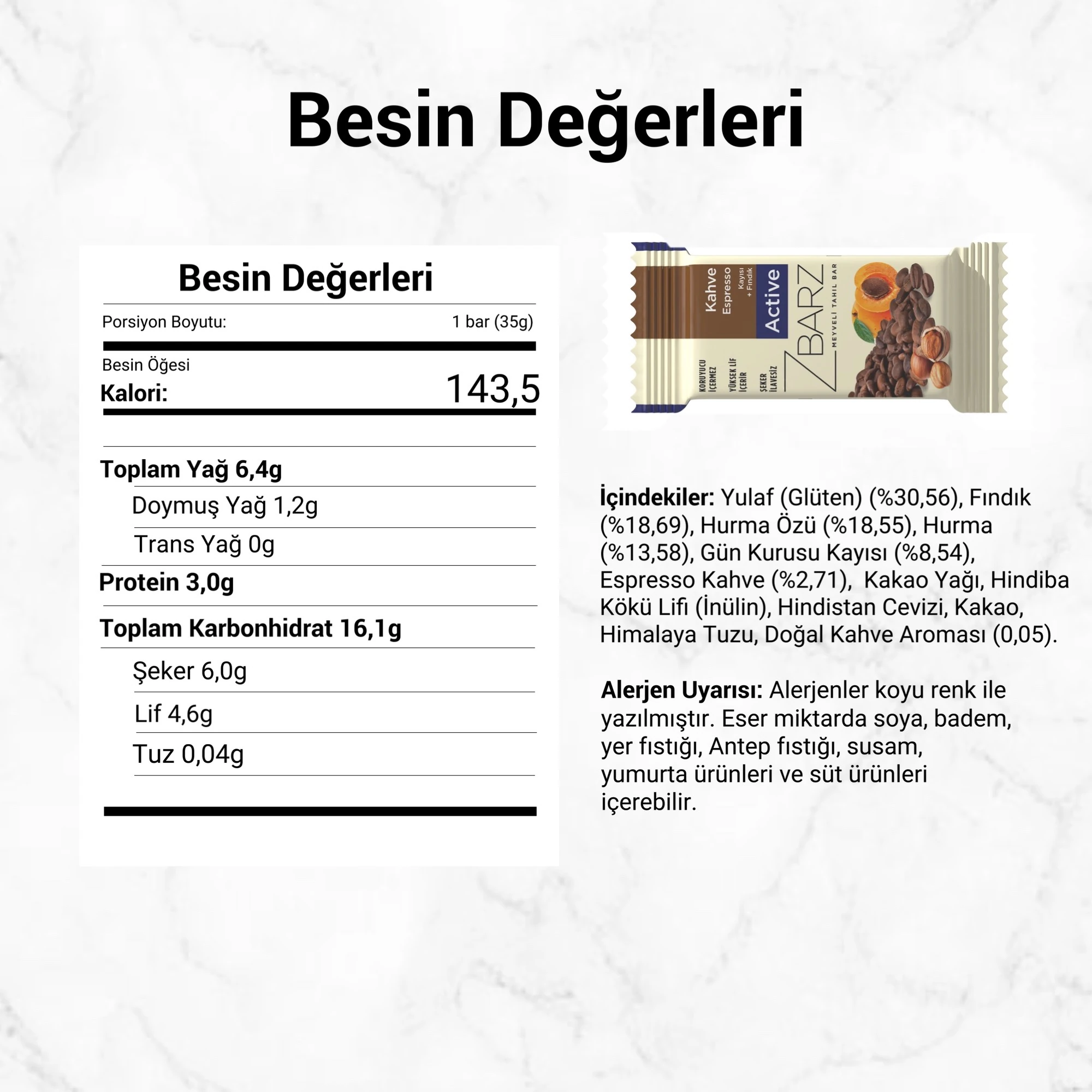 Active Kahve Espresso Fonksiyonel Atıştırmalık Bar