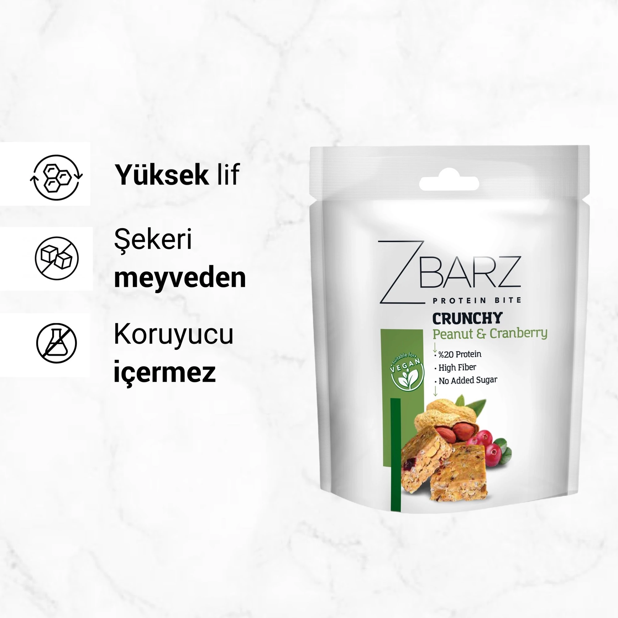 Crunchy Turna Yemişli Yer Fıstıklı Proteinli Bite - 90gr