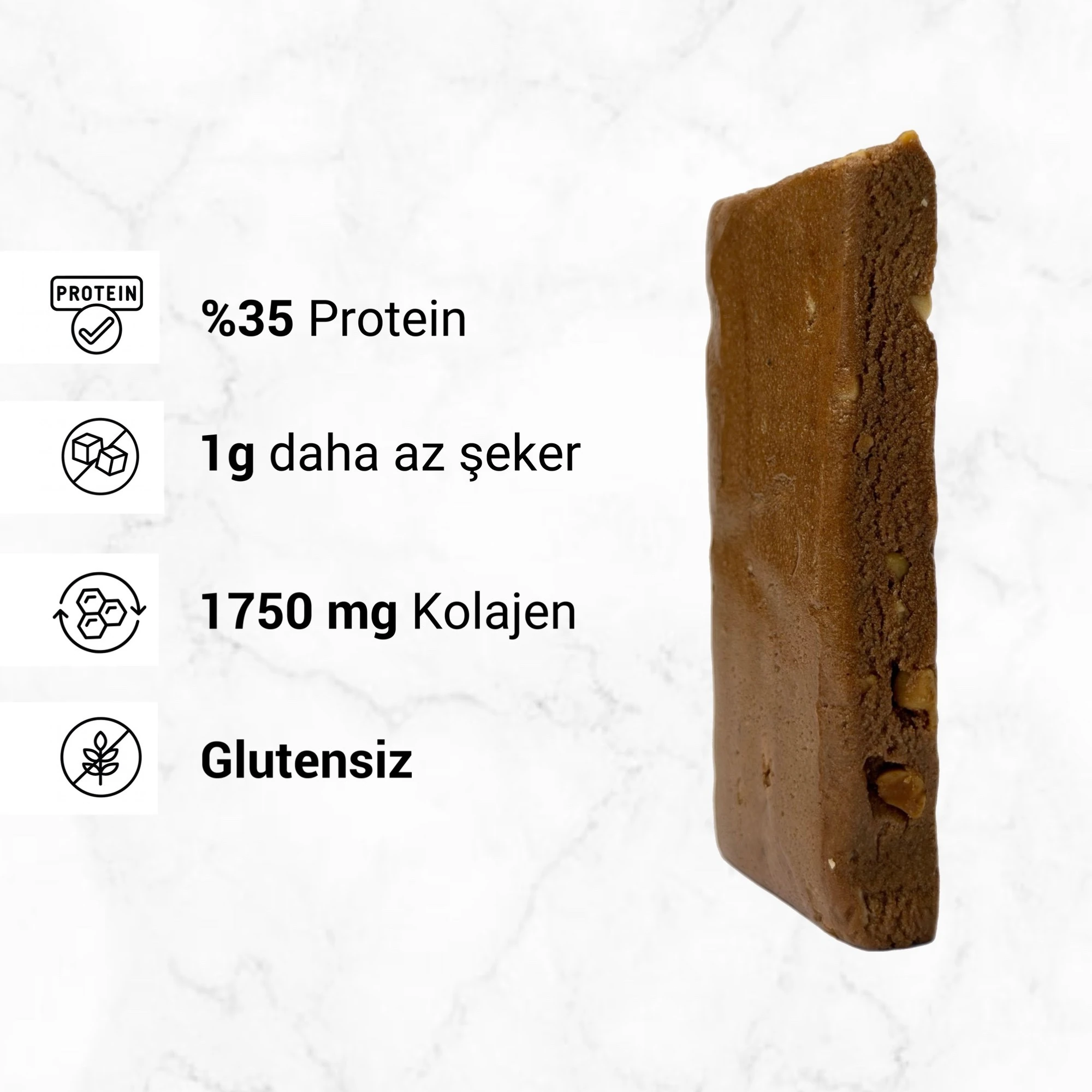 Yer fıstıklı Tuzlu Karamel Aromalı Yüksek Protein bar