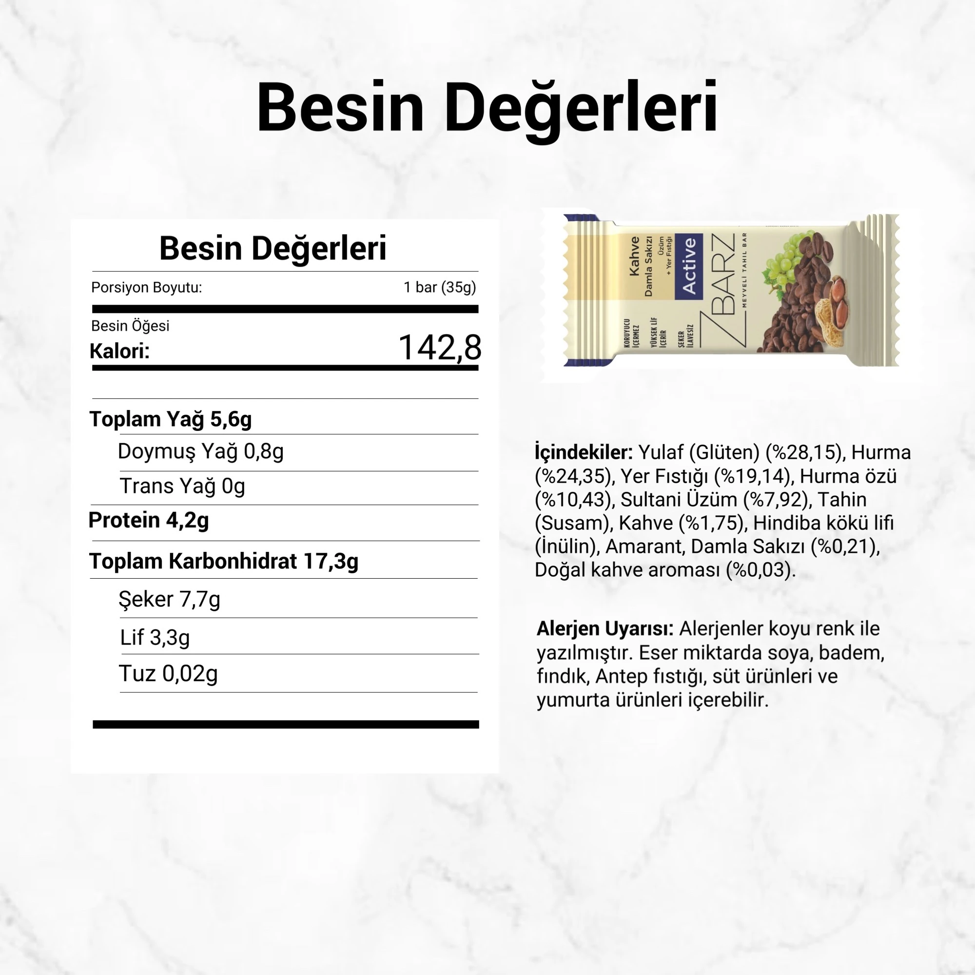 Active Kahve Damla Sakızlı Fonksiyonel Atıştırmalık Bar 