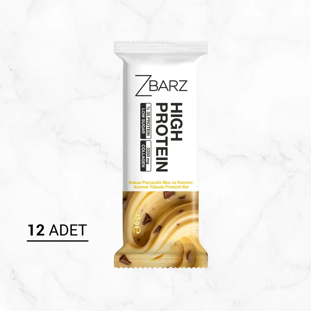 Zbarz Protein Bar Kakao Parçacıklı Muz Karamel Aromalı