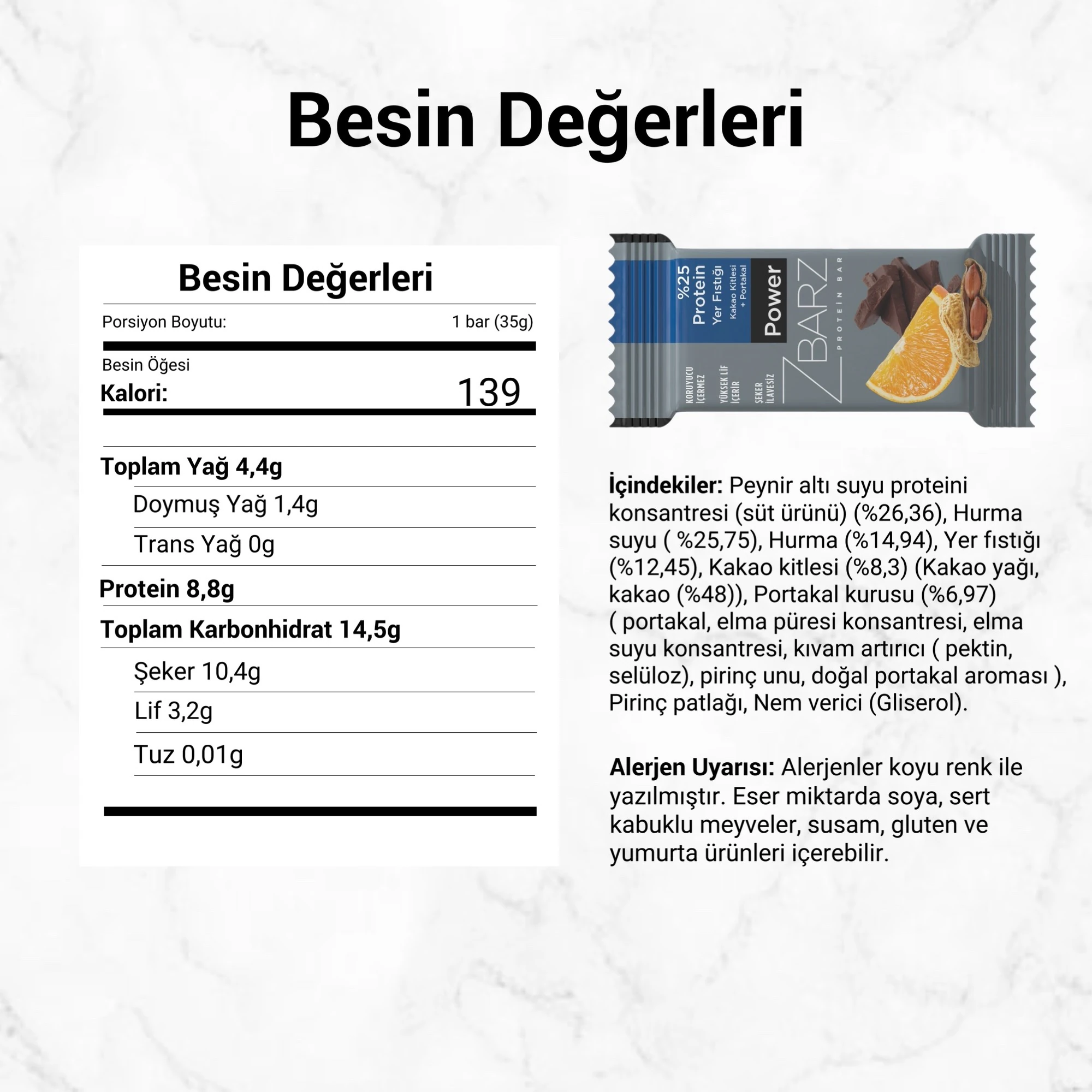 Power Yer Fıstıklı Protein Bar - Yer Fıstıklı Protein Bar x2