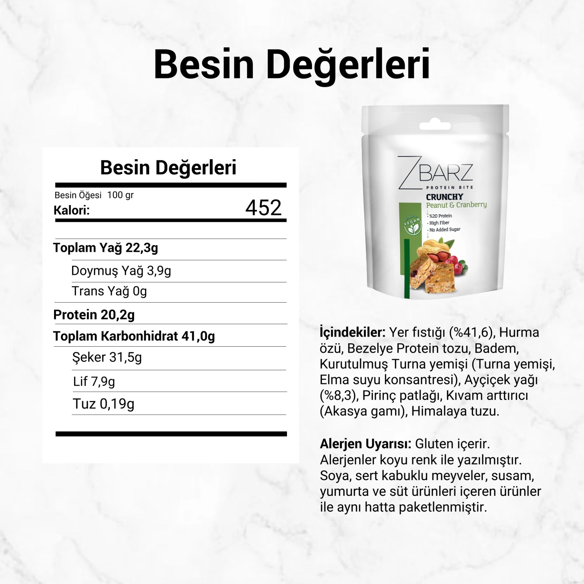 Crunchy Turna Yemişli Yer Fıstıklı Proteinli Bite - 90gr