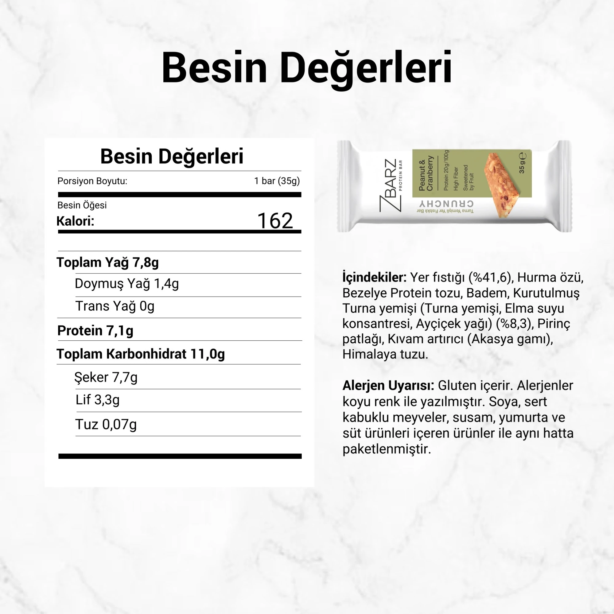 Crunchy Turna Yemişli Yer Fıstıklı Proteinli Bar