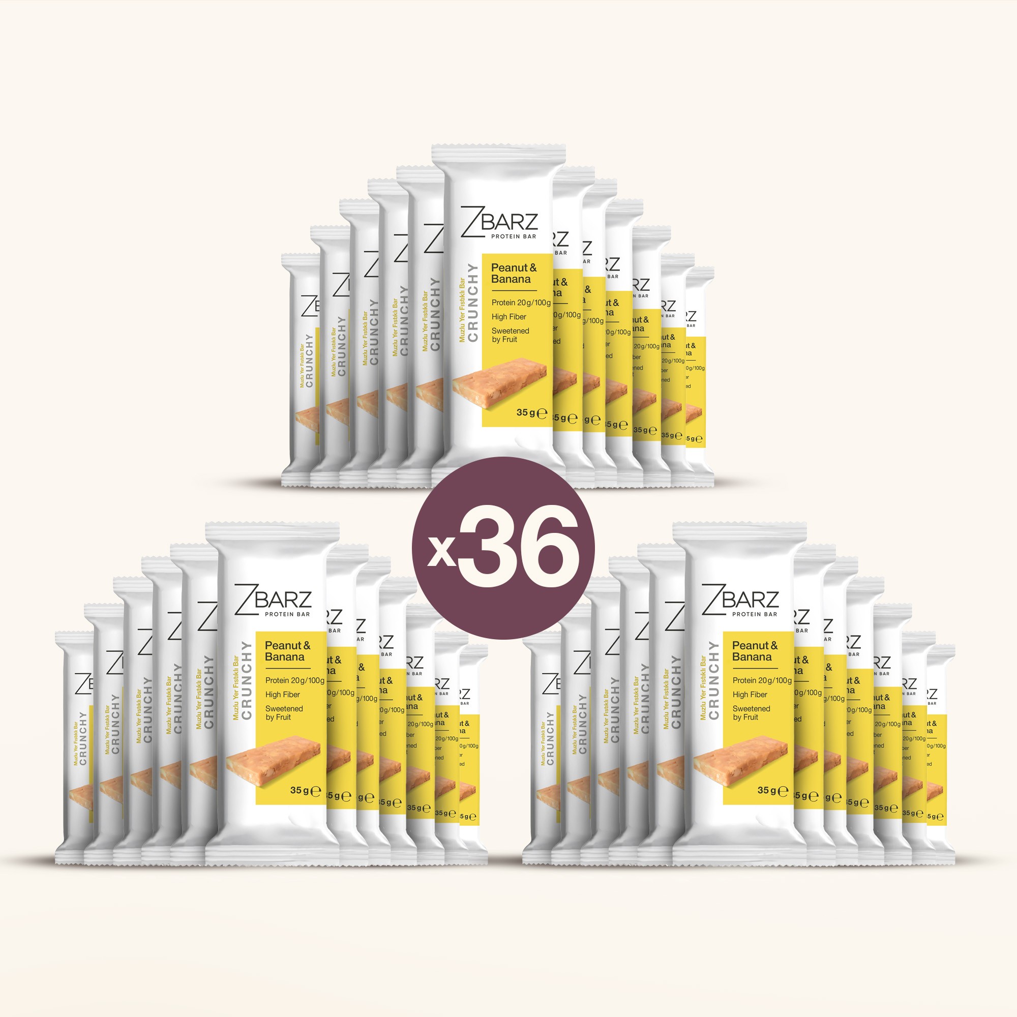 Crunchy Muzlu Yer fıstıklı Proteinli Bar - x3