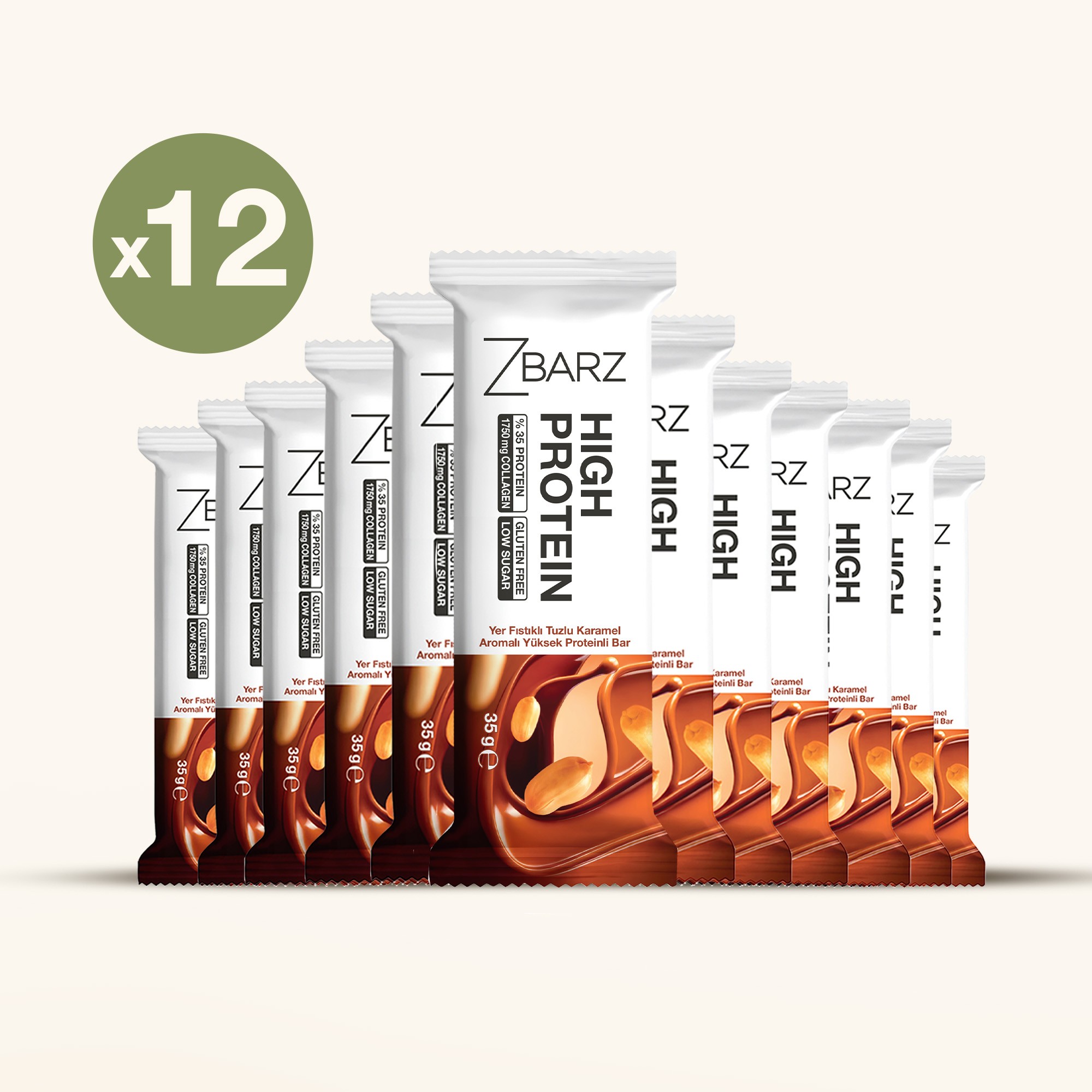Yer fıstıklı Tuzlu Karamel Aromalı Yüksek Protein bar