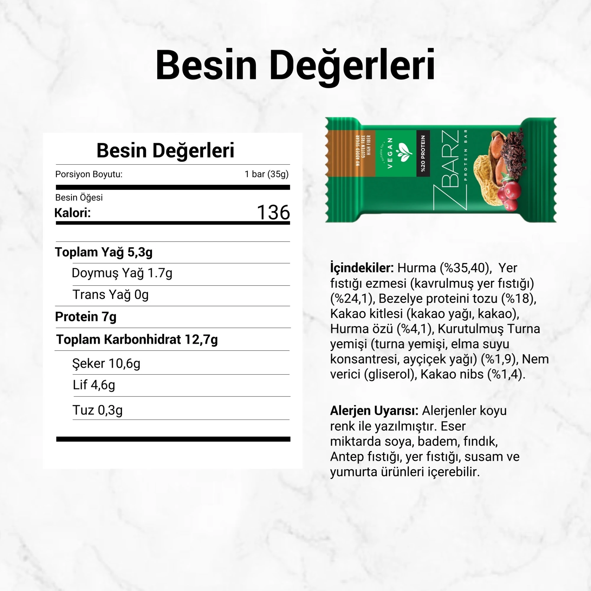 Yer Fıstıklı Vegan Proteinli Meyve Barı - x1