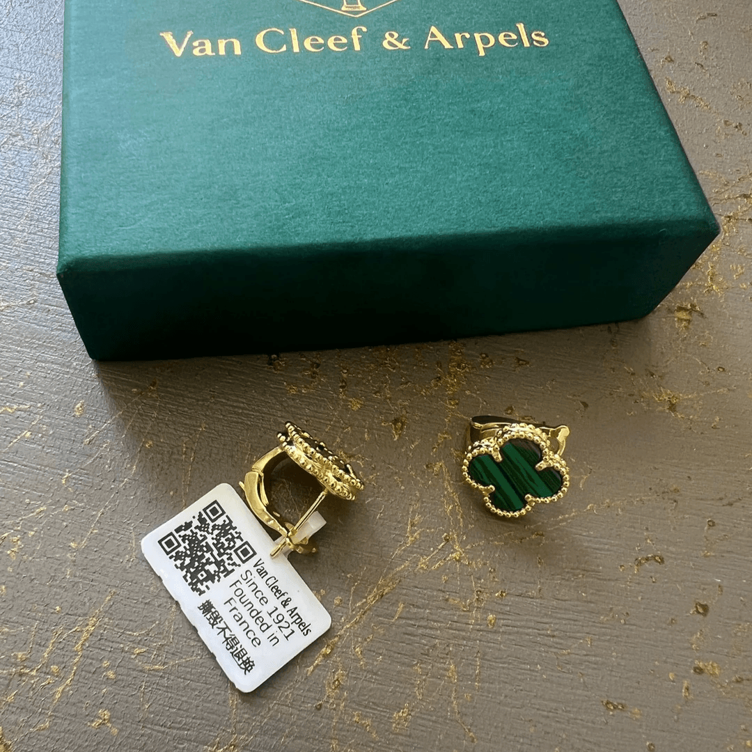 Van Cleef & Arpels All Gold Green Küpe