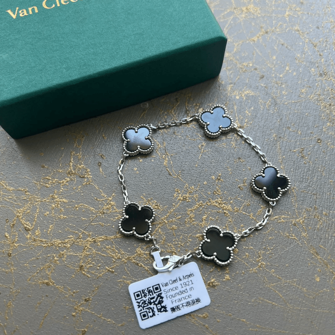 Van Cleef & Arpels All Silver Black Bileklik