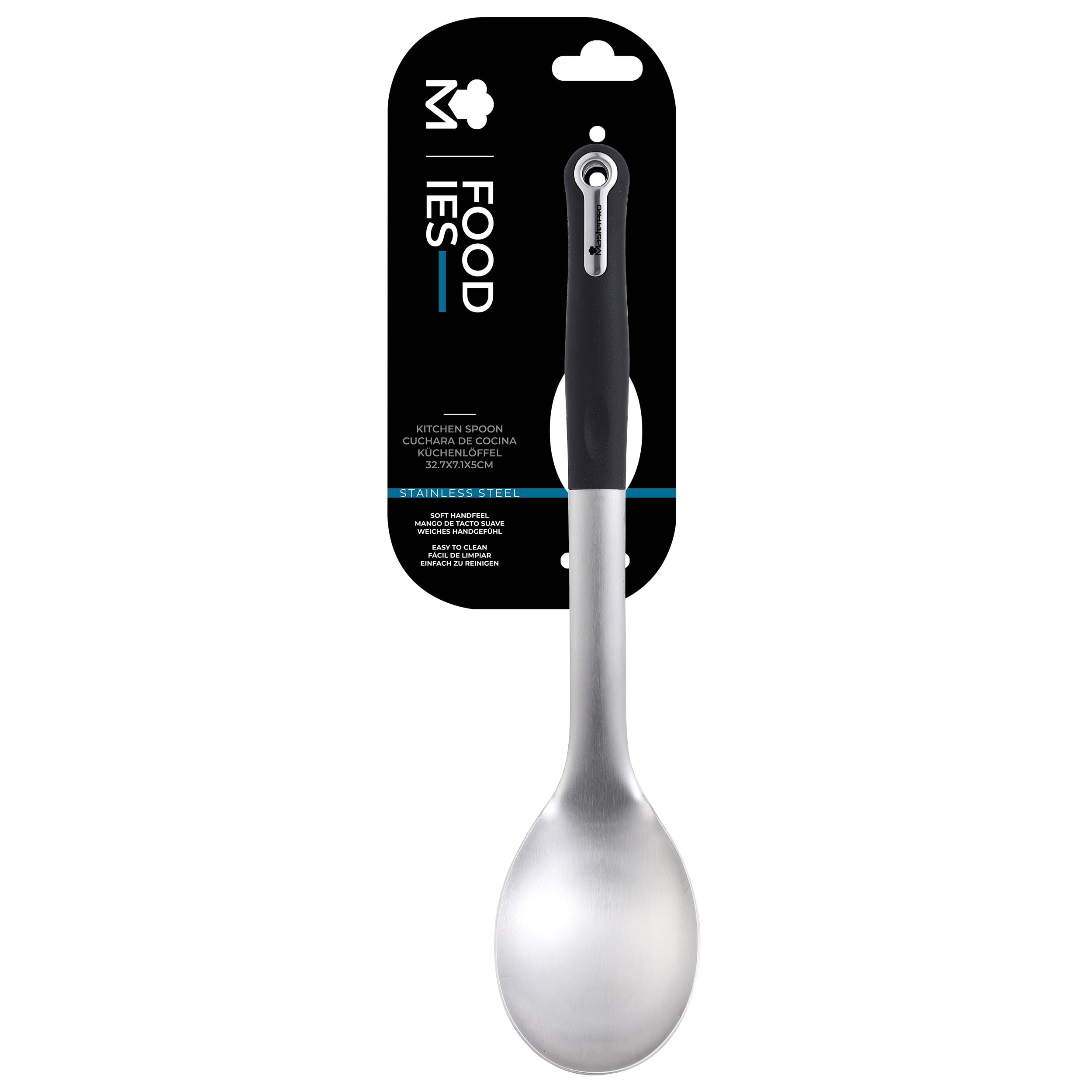 MasterPro Paslanmaz Çelik Yemek Yapma Kaşığı | 32,7x7,1x5 cm | PBT materyal | Foodies Collection serisi | 4857