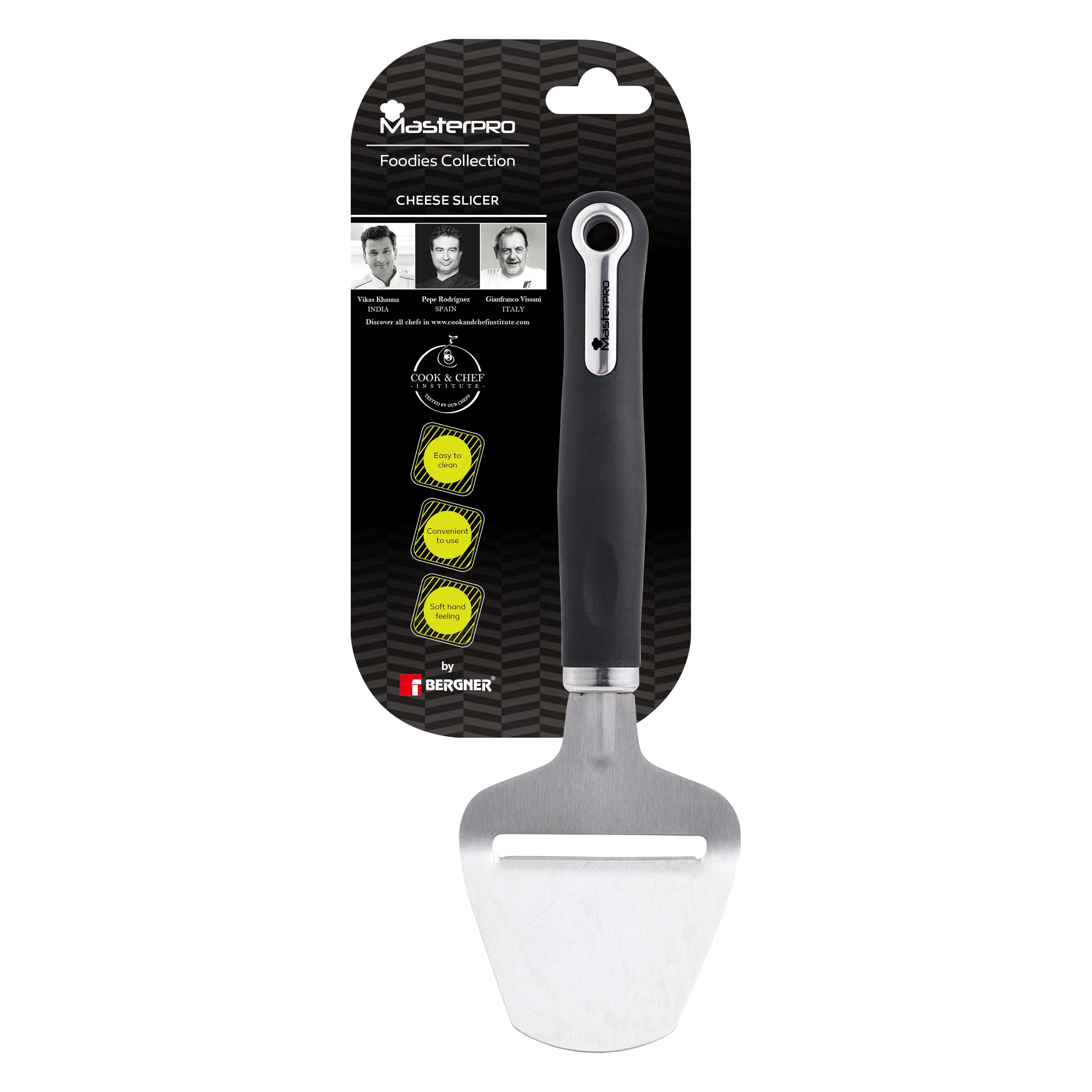 MasterPro Paslanmaz Çelik Peynir Dilimleme Aparatı | 22,5x7,5x2 cm | Foodies Collection chrisi | 4851