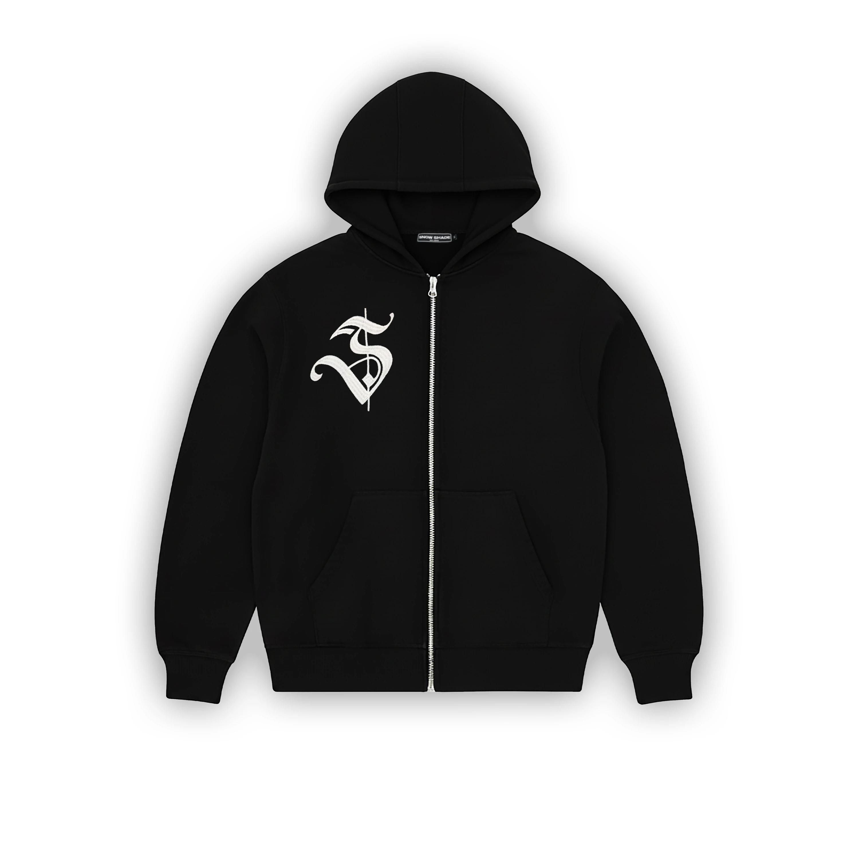 Crest Embroidery Zip Hoodie