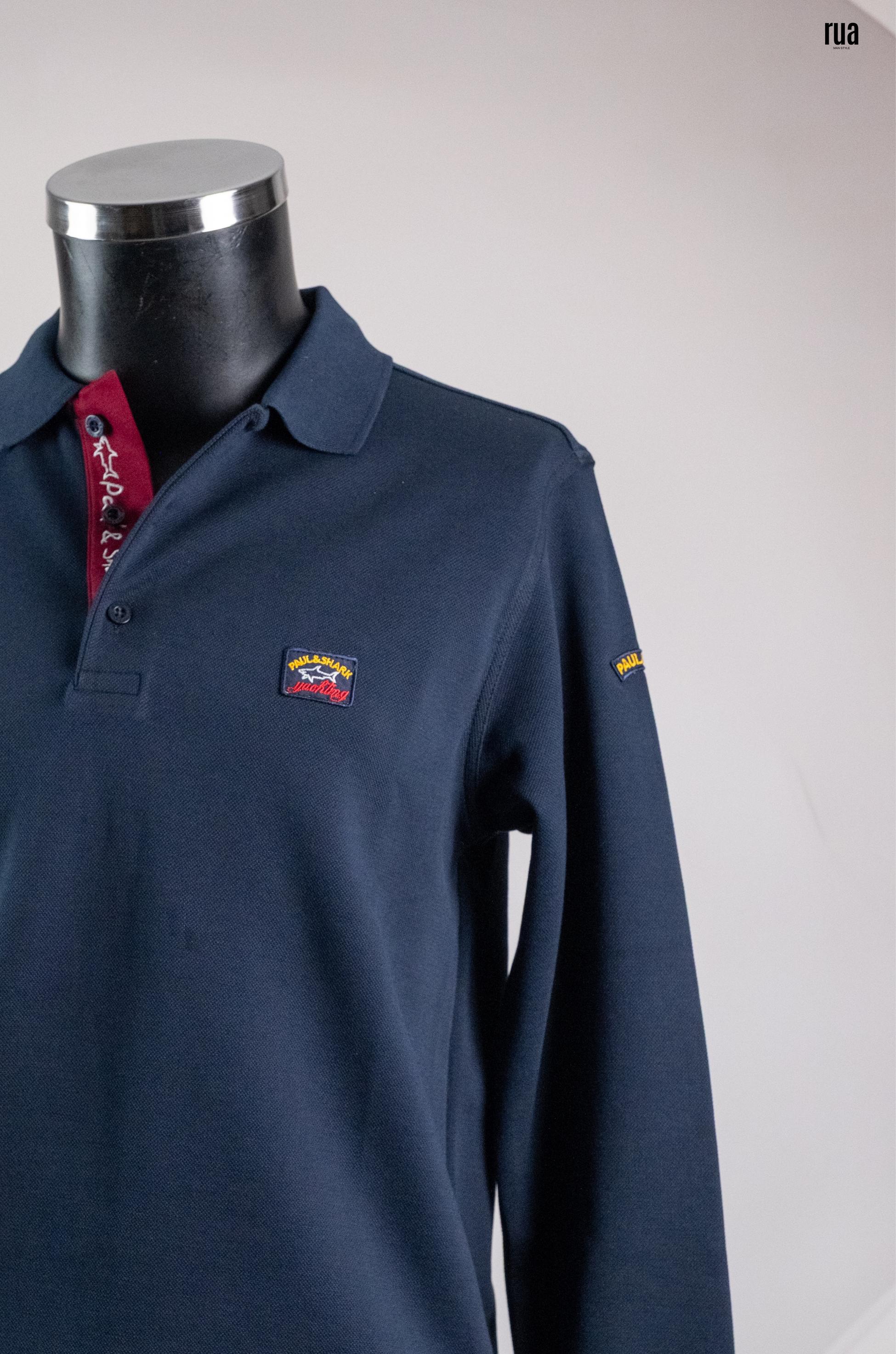 Paul & Shark Polo Yaka Uzun Kollu Tişört Lacivert