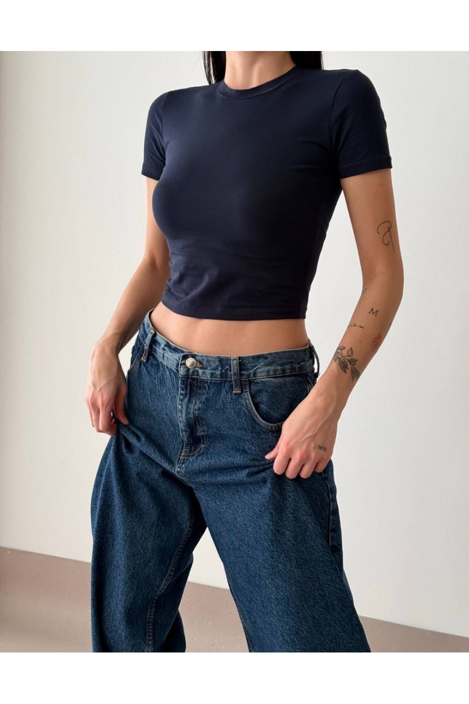 KISA KOL BODY TİŞÖRT LACİVERT