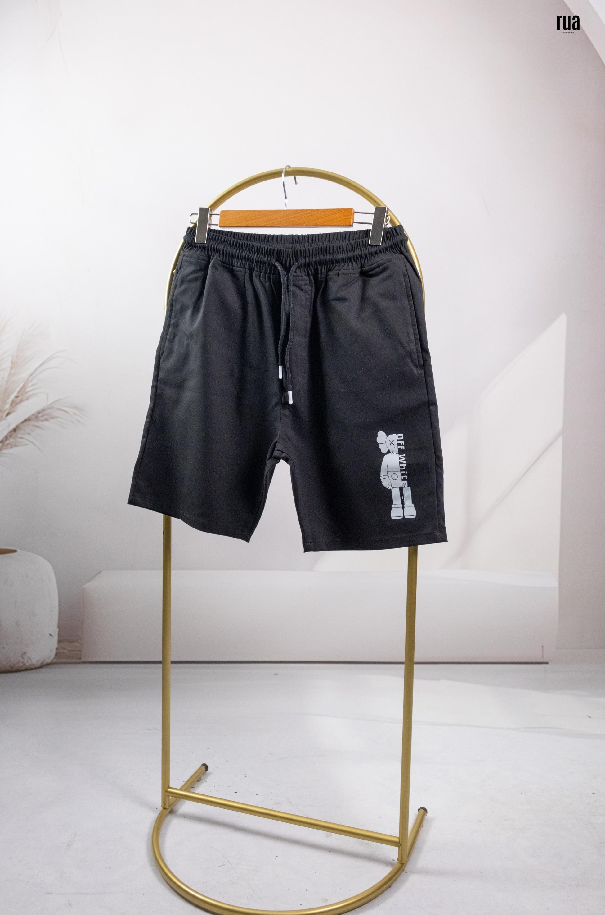 Off White Logolu Şort Siyah
