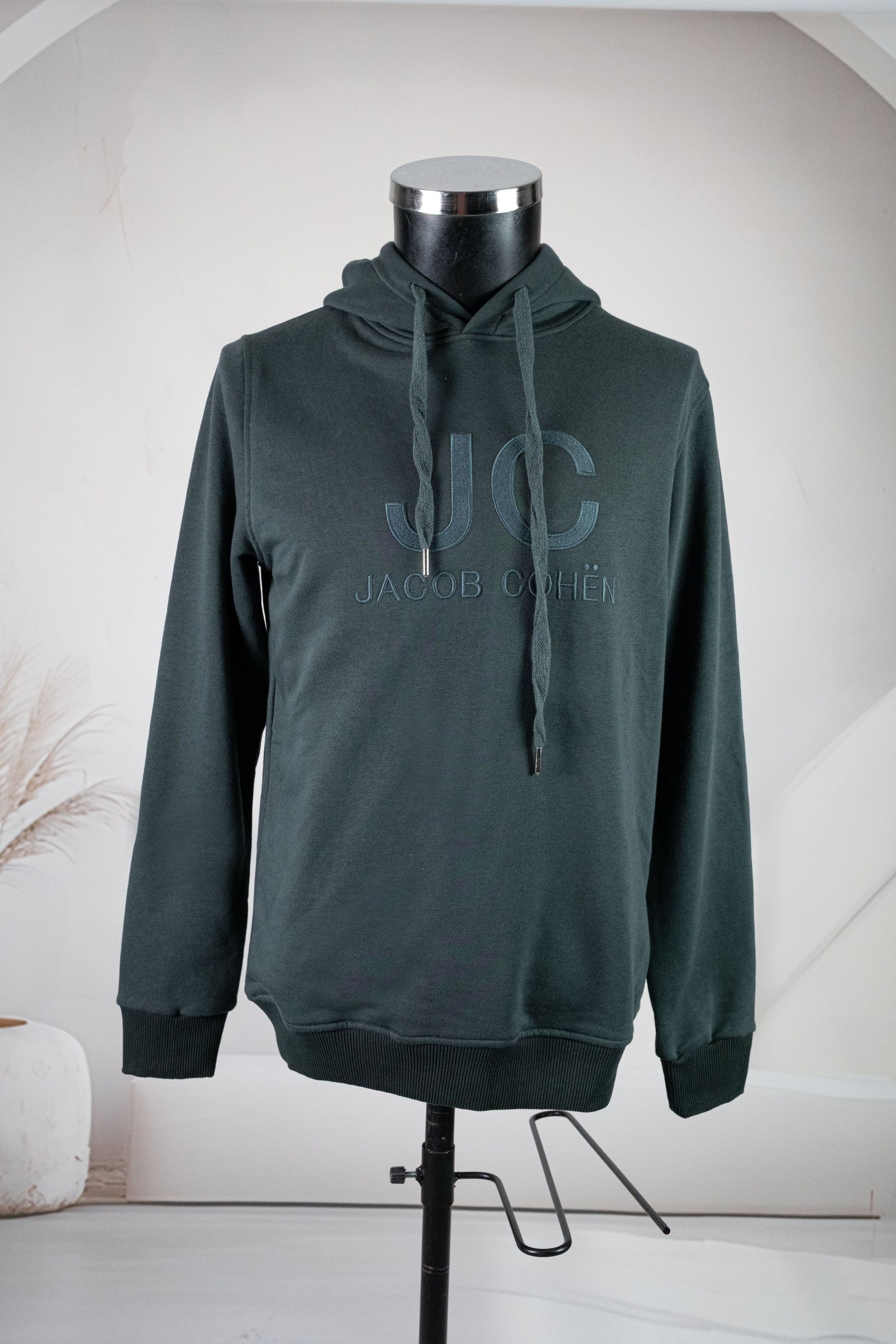 Jacob Cohen Yeşil Kapşonlu Gögüs Marka Baskılı Sweatshirt