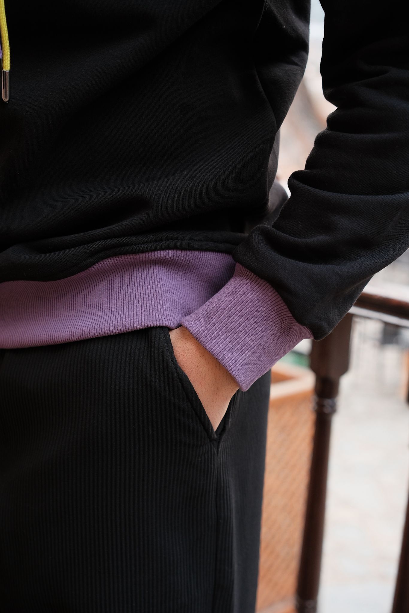 Off The Sistem Yazılı Kapşonlu Sweatshirt-Siyah