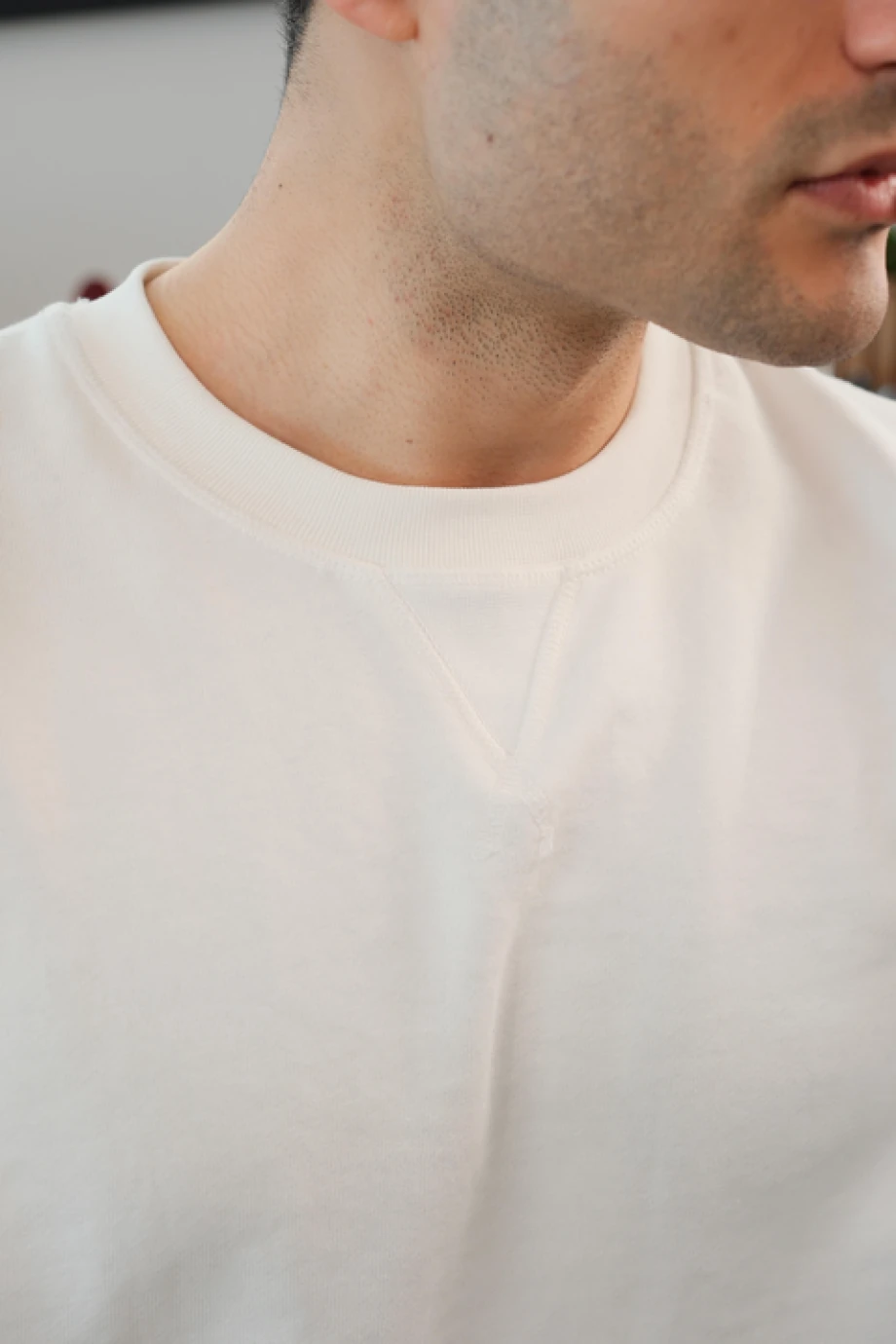 Beyaz Desensiz Sweatshirt