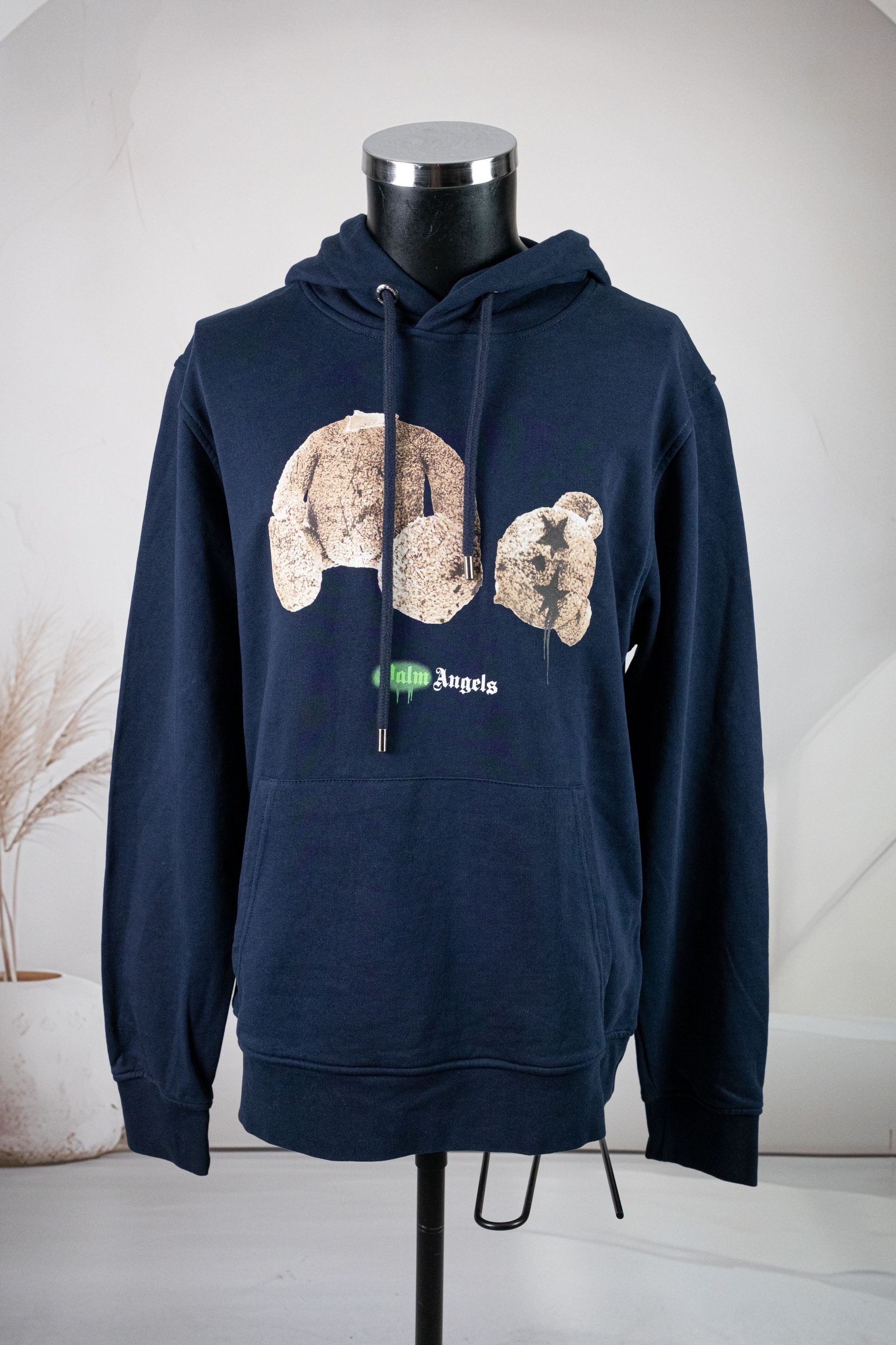 Palm Angels Lacivert Kapşonlu Önü Baskılı Sweatshirt