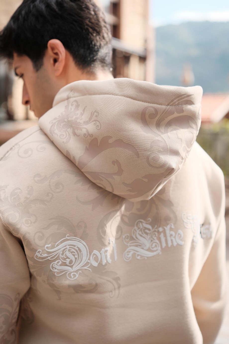 Krem Baskılı Sweatshirt