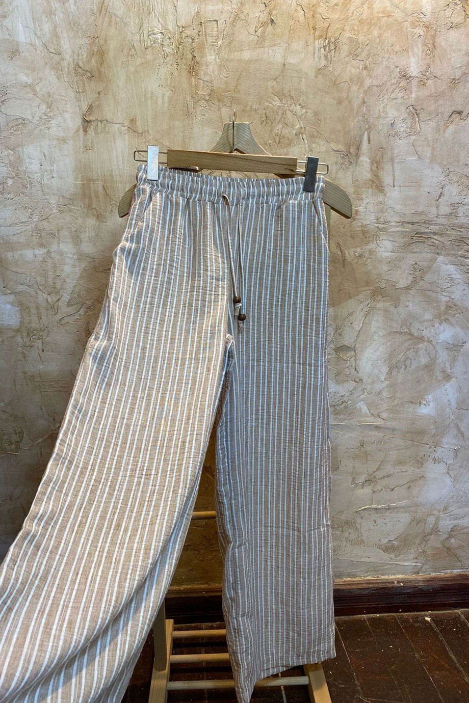 ŞERİT DETAY KETEN PANTOLON