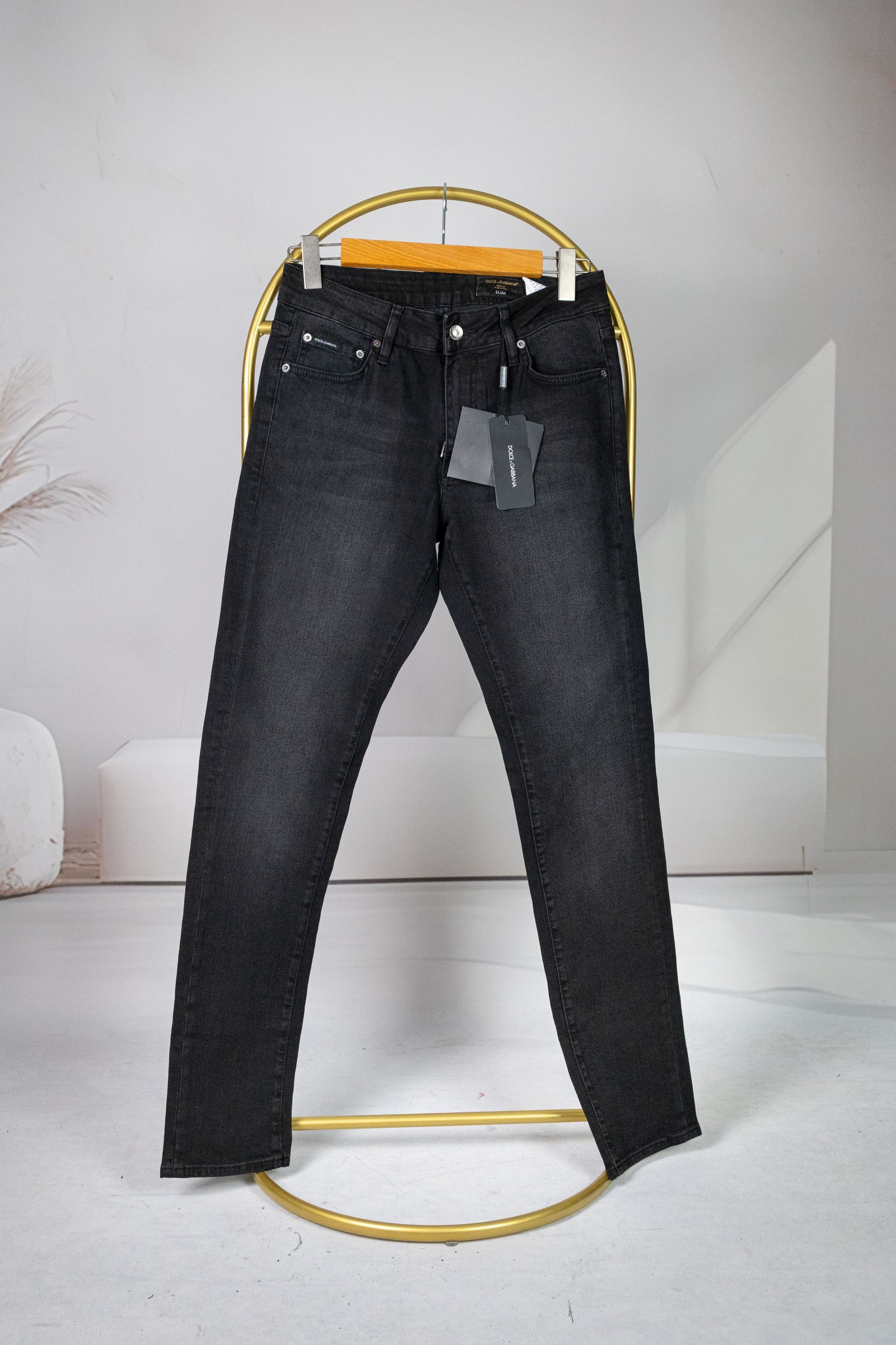 Dolce Gabbana Siyah Arka Cepte Marka Logolu Kot Pantalon