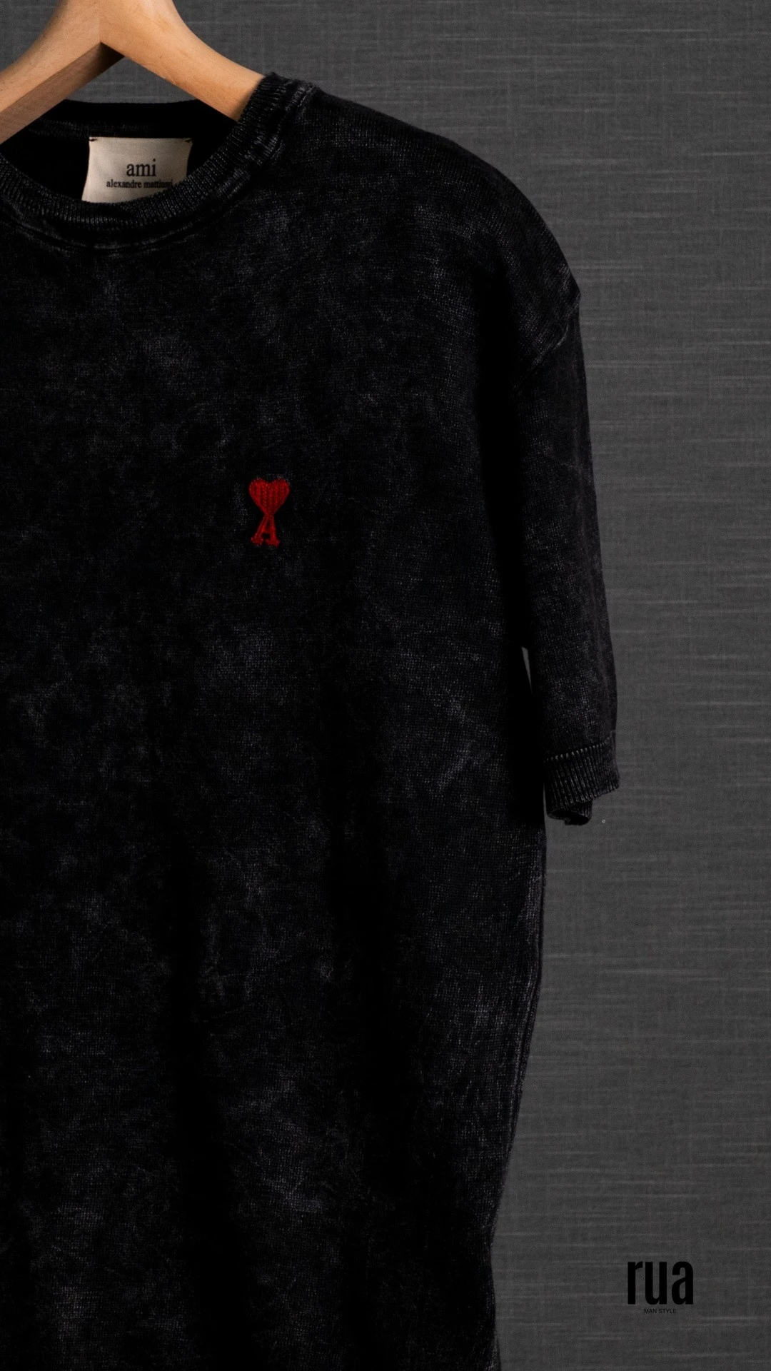 Marka Armalı Yıkamalı Triko Siyah