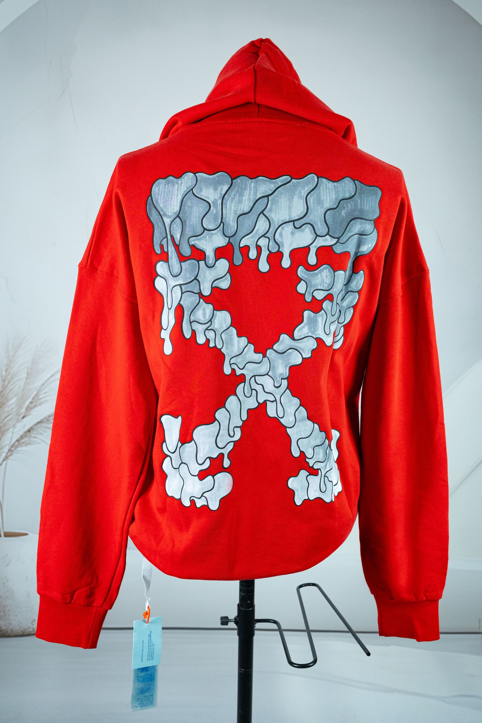 Off White Kırmızı Kapşonlu Sweatshirt