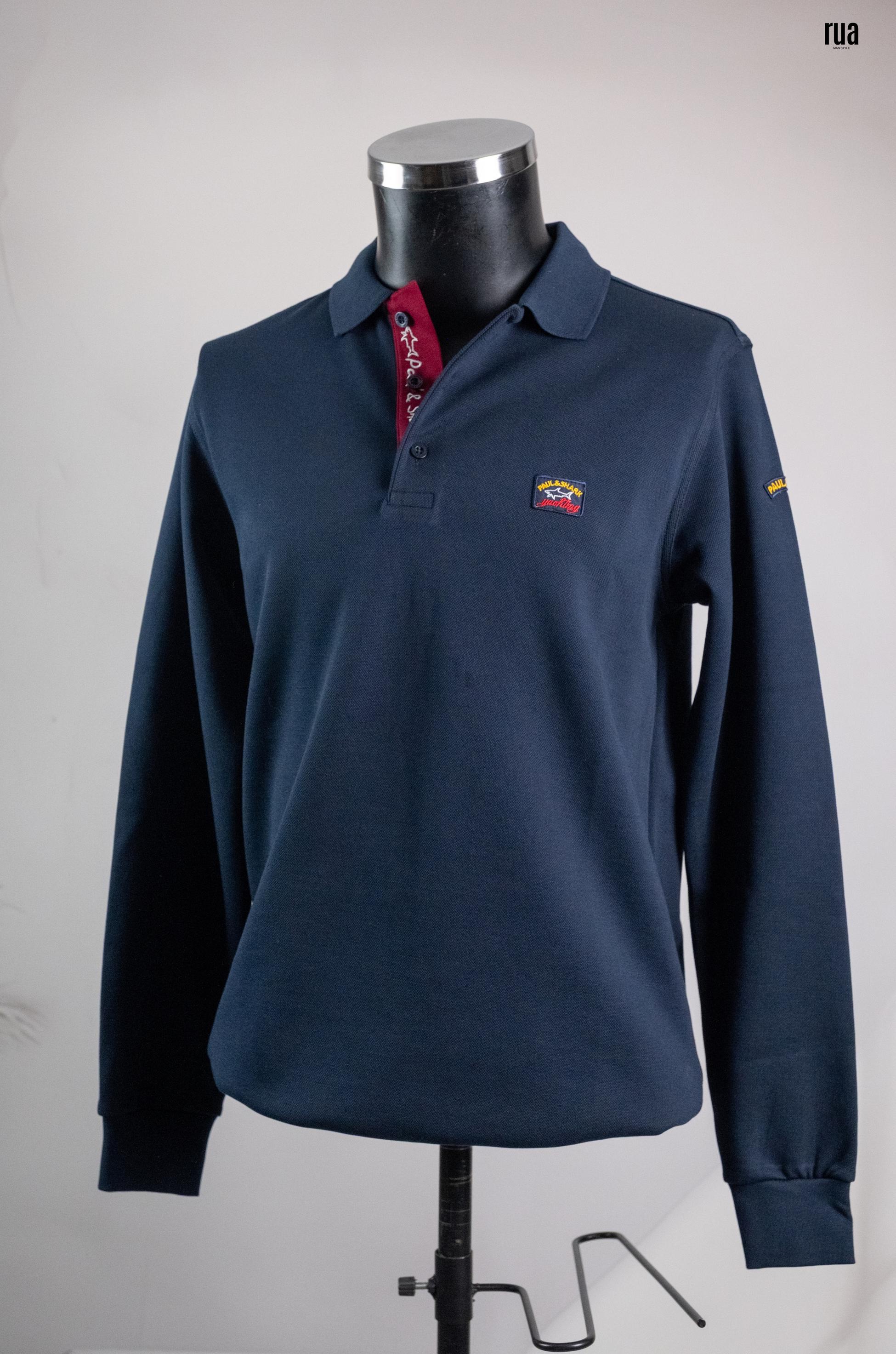 Paul & Shark Polo Yaka Uzun Kollu Tişört Lacivert