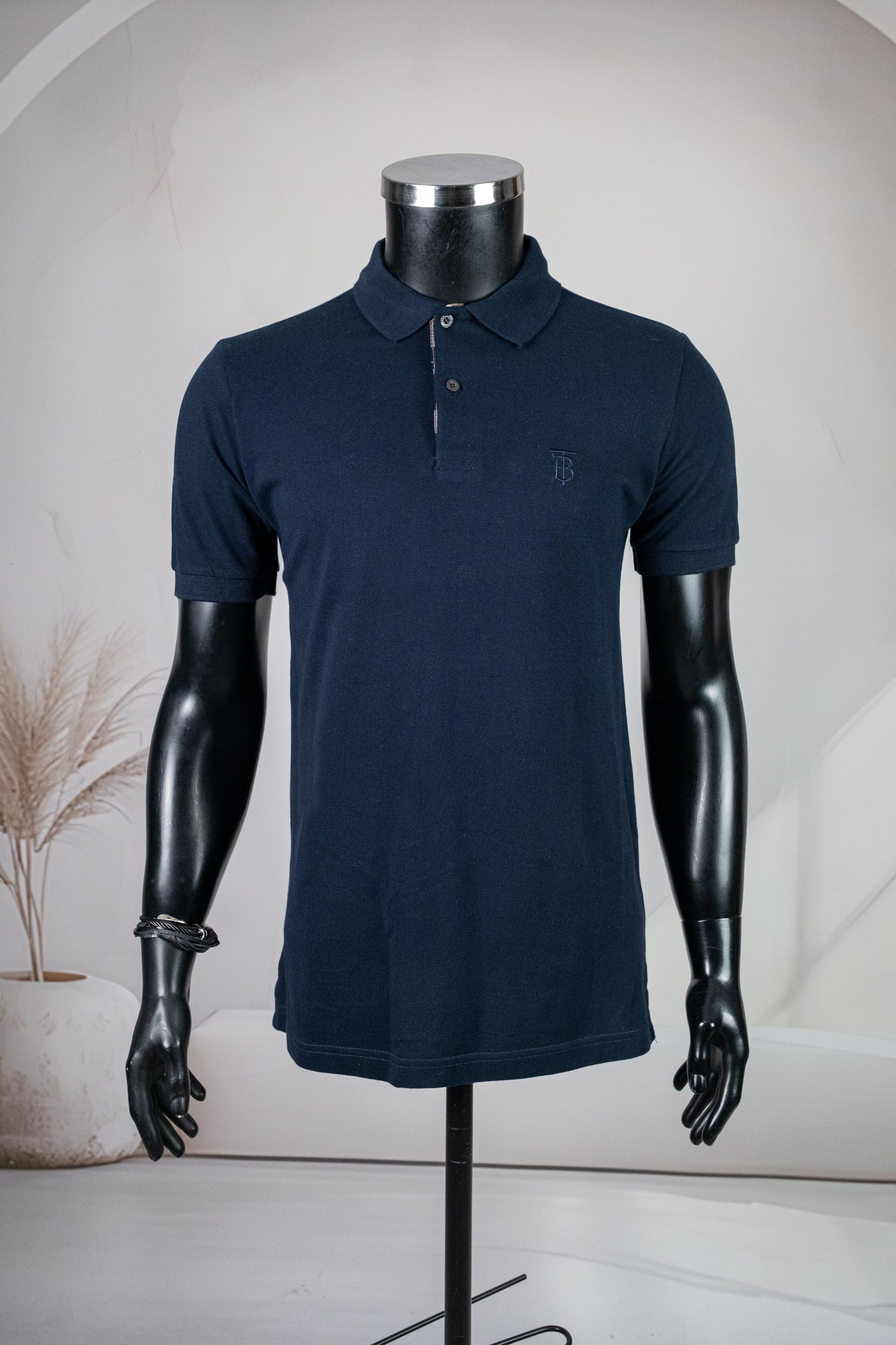 Burbery Lacivert Polo Yaka Lacoste Kumaş Tişört