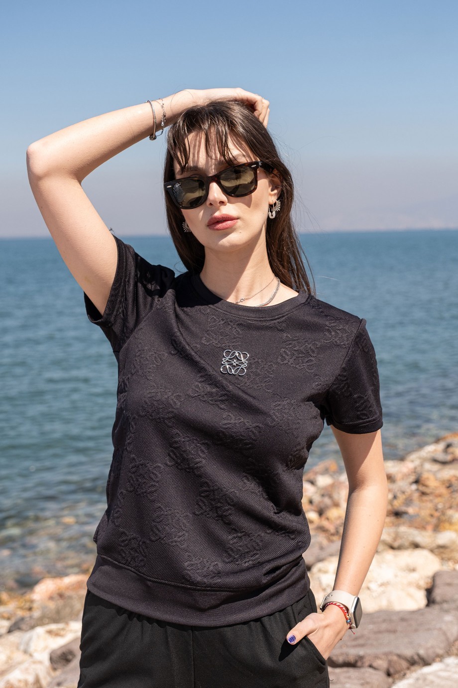 LOEWE ARMALI TŞÖRT SİYAH
