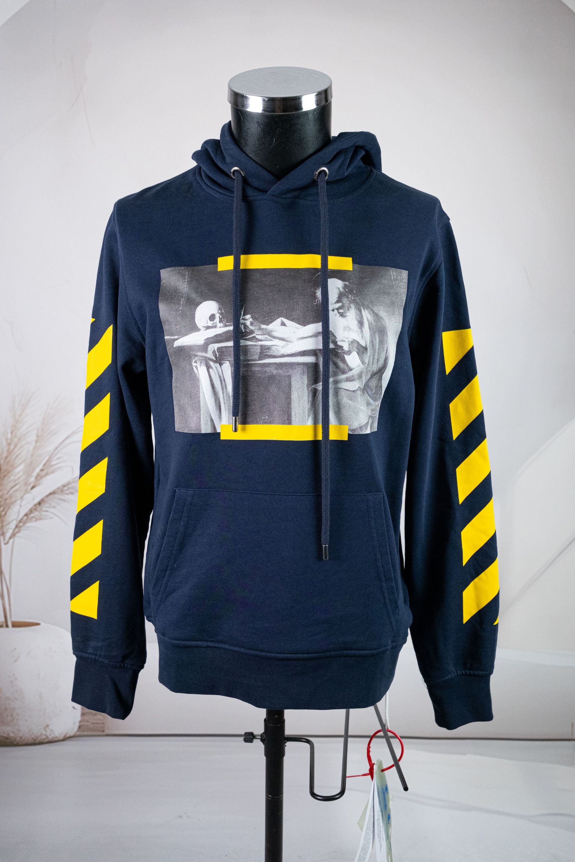 Off White Lacivert Önü Ve Kolları Baskılı Sweatshirt
