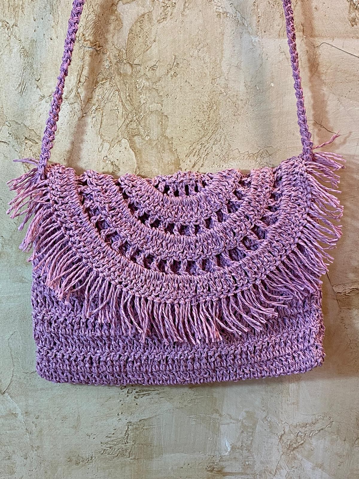 PEMBE ASTARLI EL YAPIMI OMUZ ÇANTA
