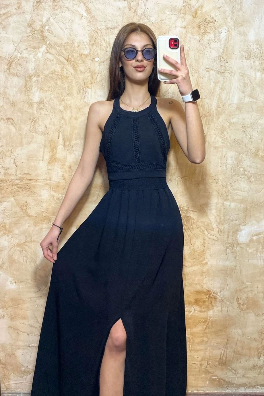 HALTER YAKA MAXİ ELBİSE